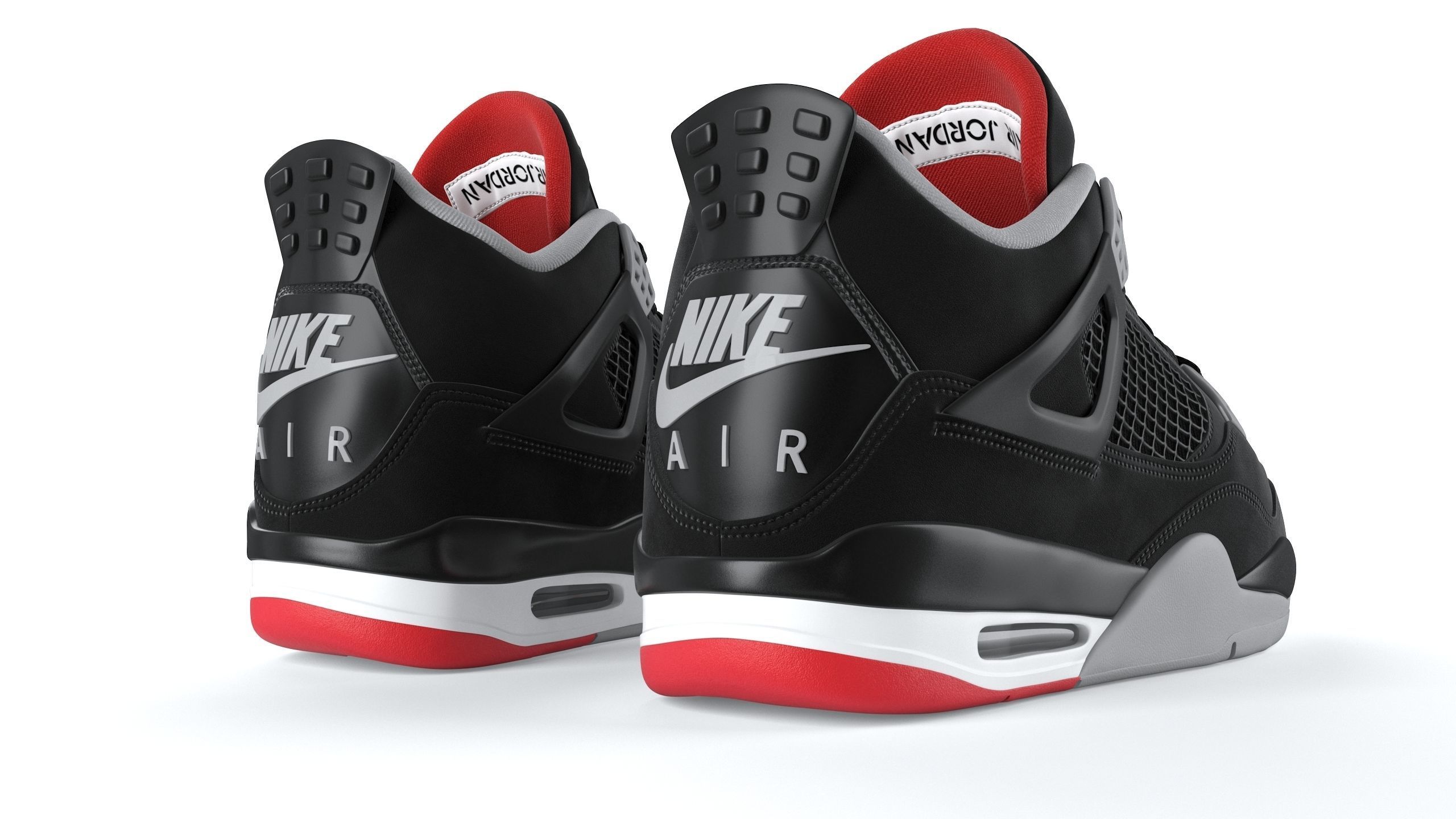 Jordan 4 Retro Bred PBR 3D model_3