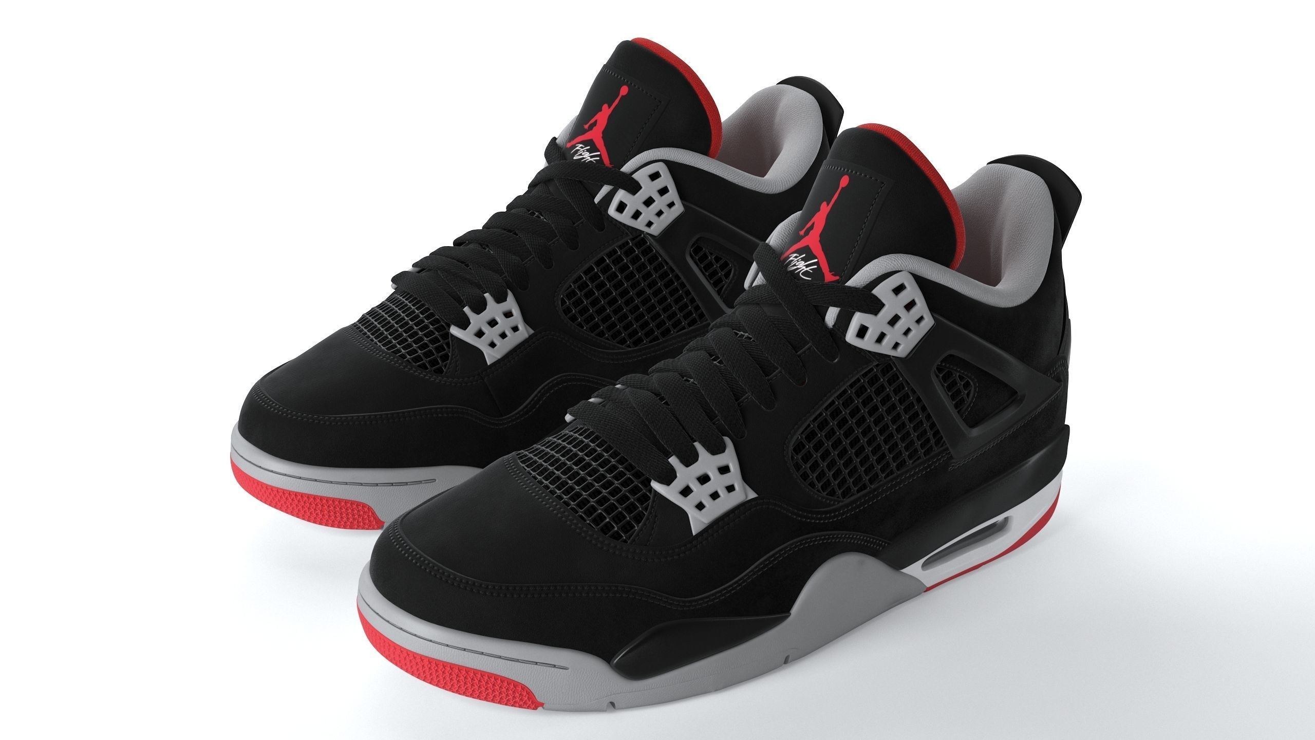 Jordan 4 Retro Bred PBR 3D model_5