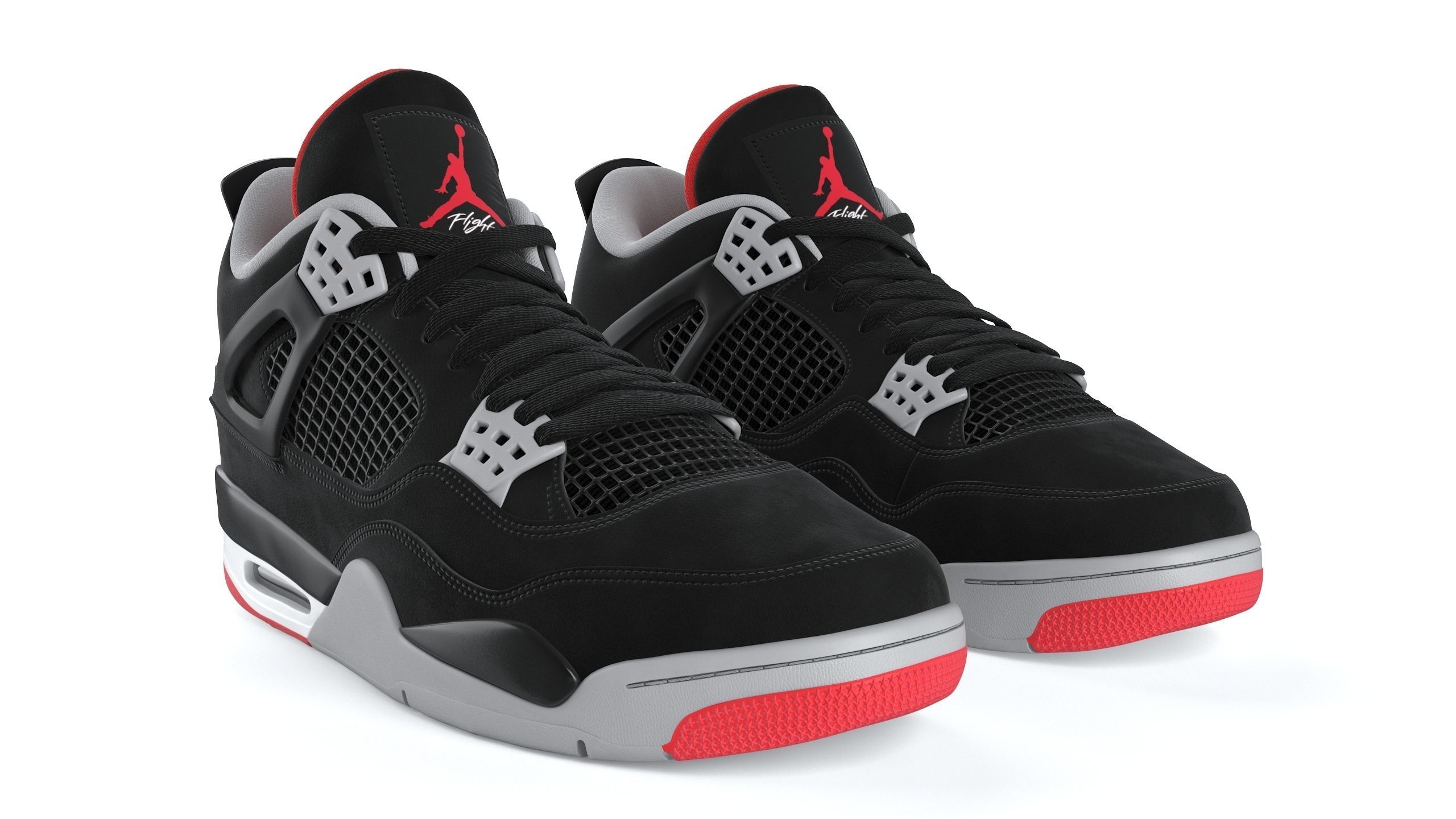 Jordan 4 Retro Bred PBR 3D model_1