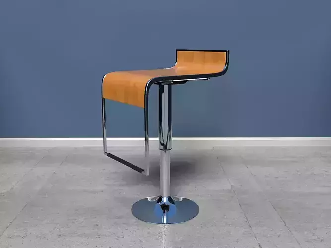 Adjustable Height Swivel Bar Stool 3D model