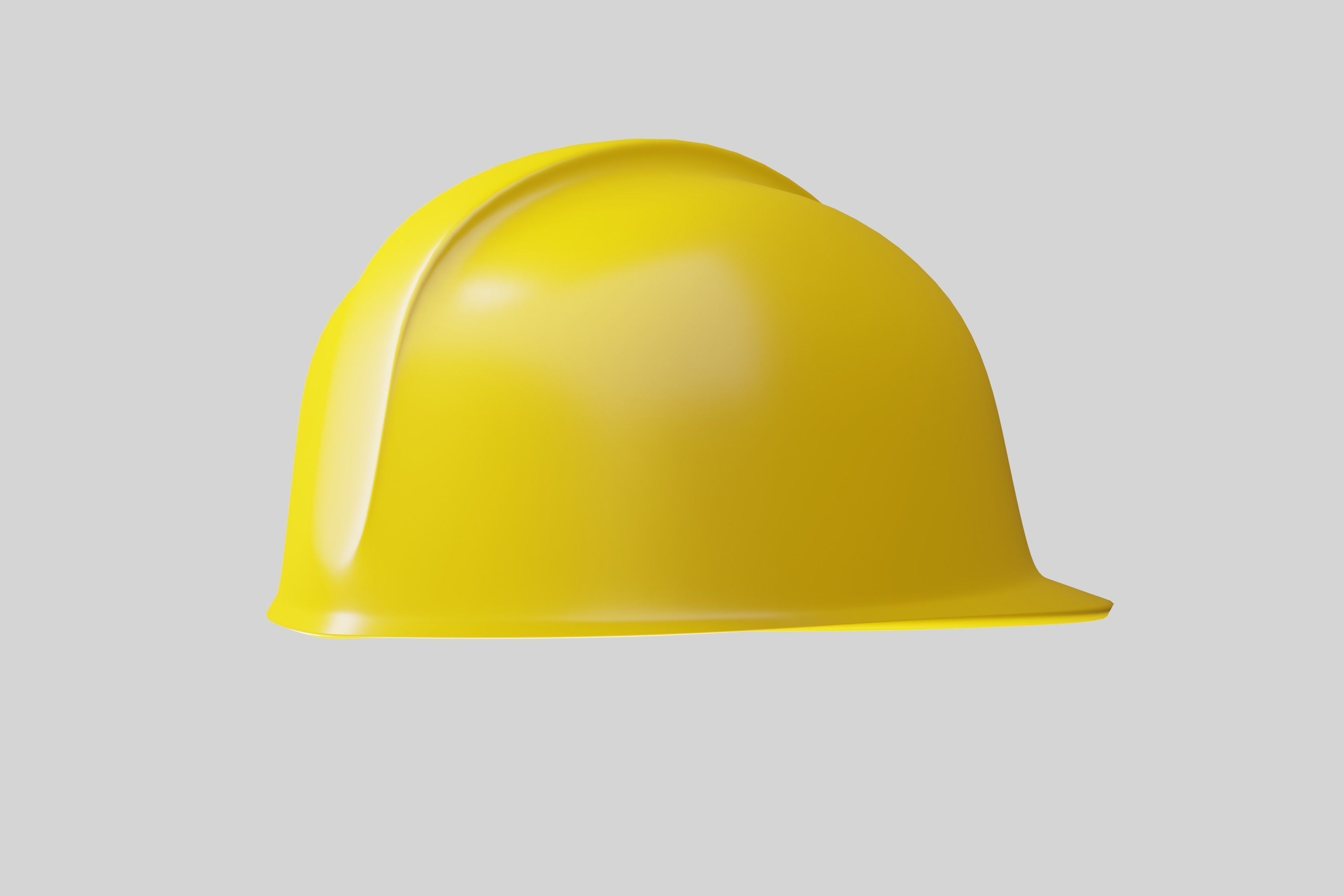 Construction yellow helmet 3D model_1