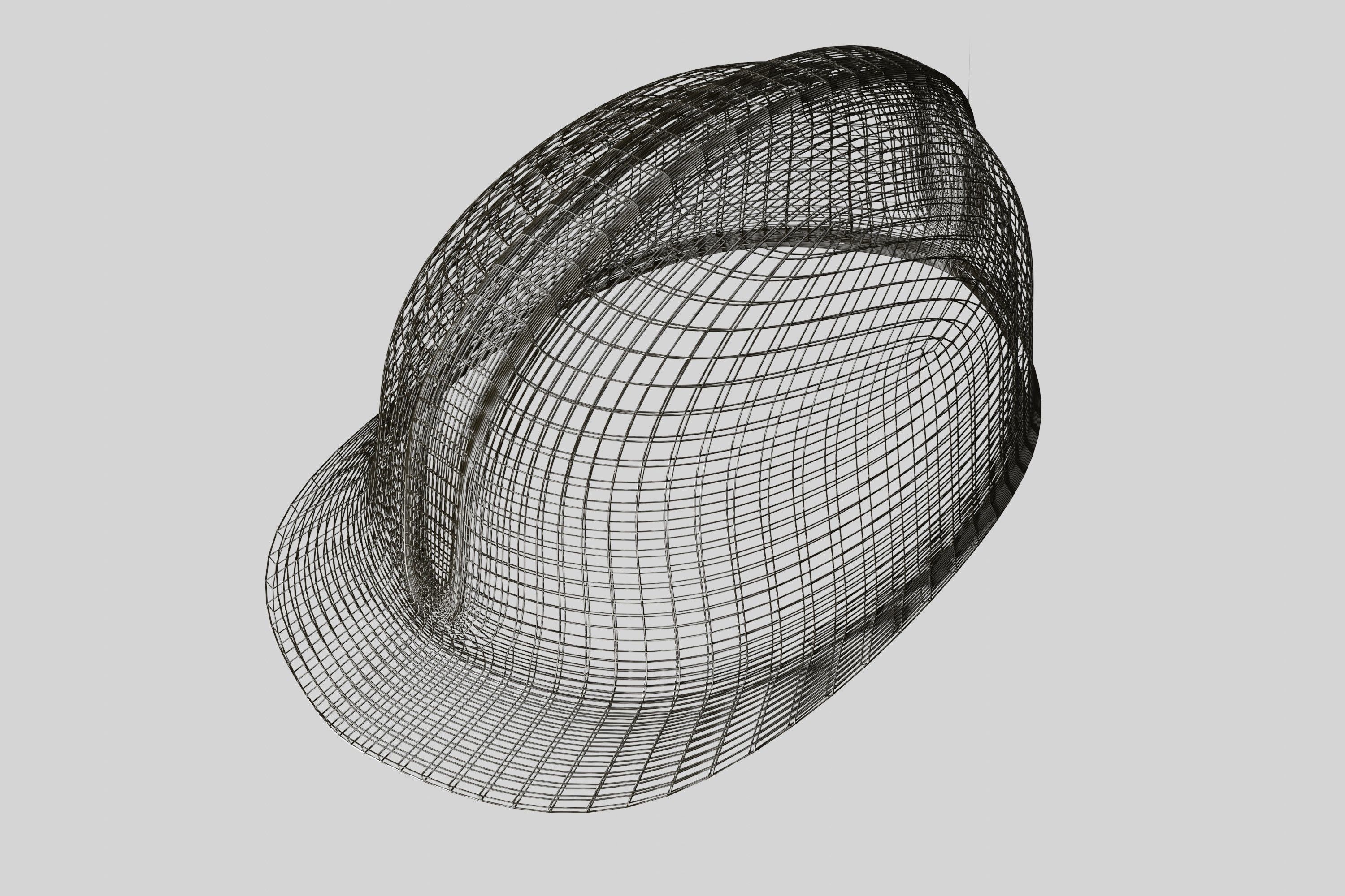 Construction yellow helmet 3D model_5