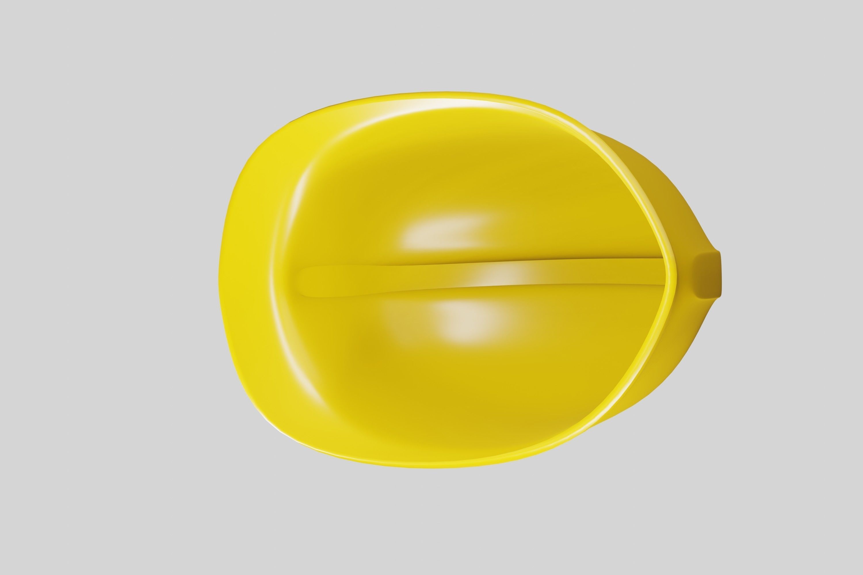 Construction yellow helmet 3D model_3