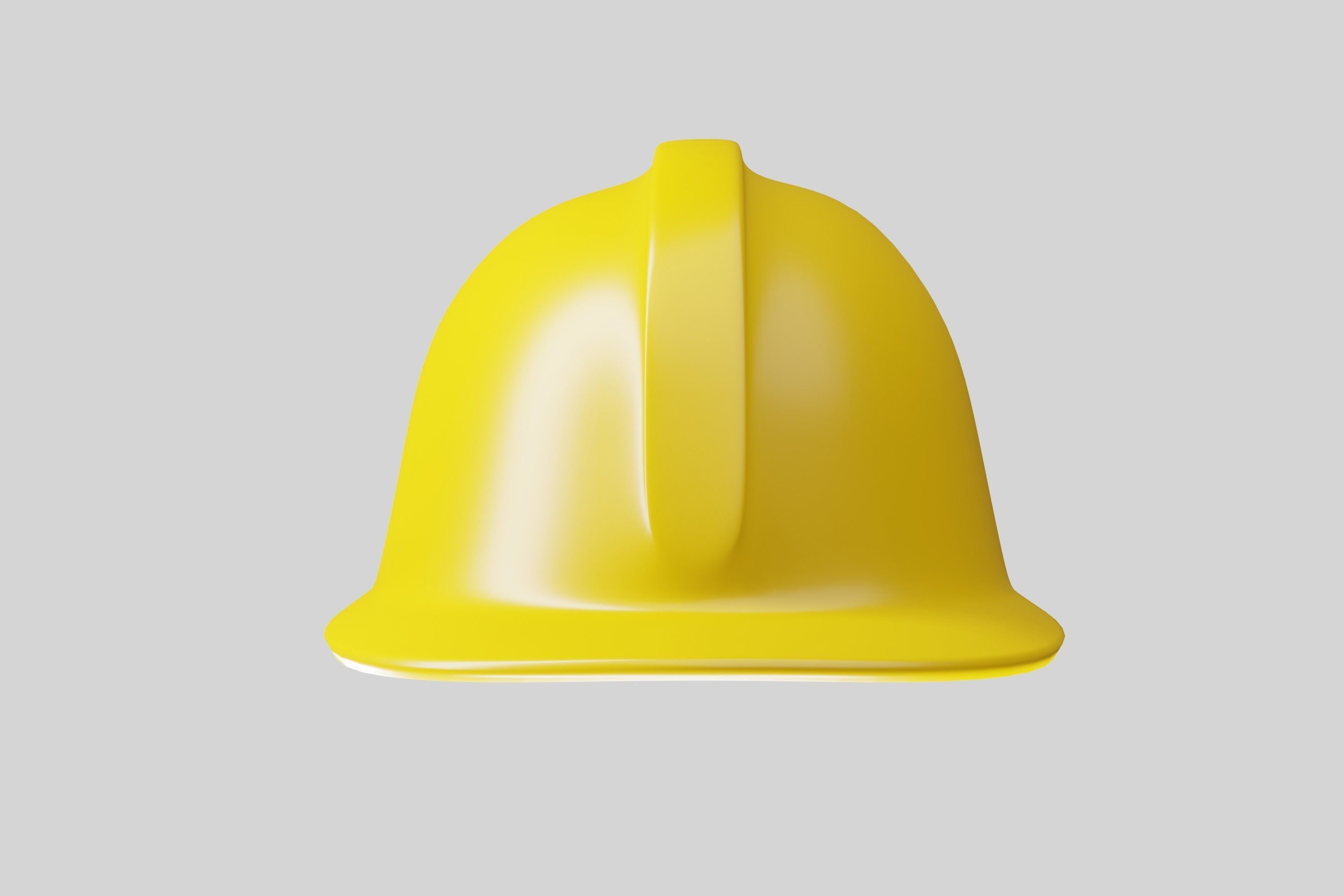 Construction yellow helmet 3D model_4