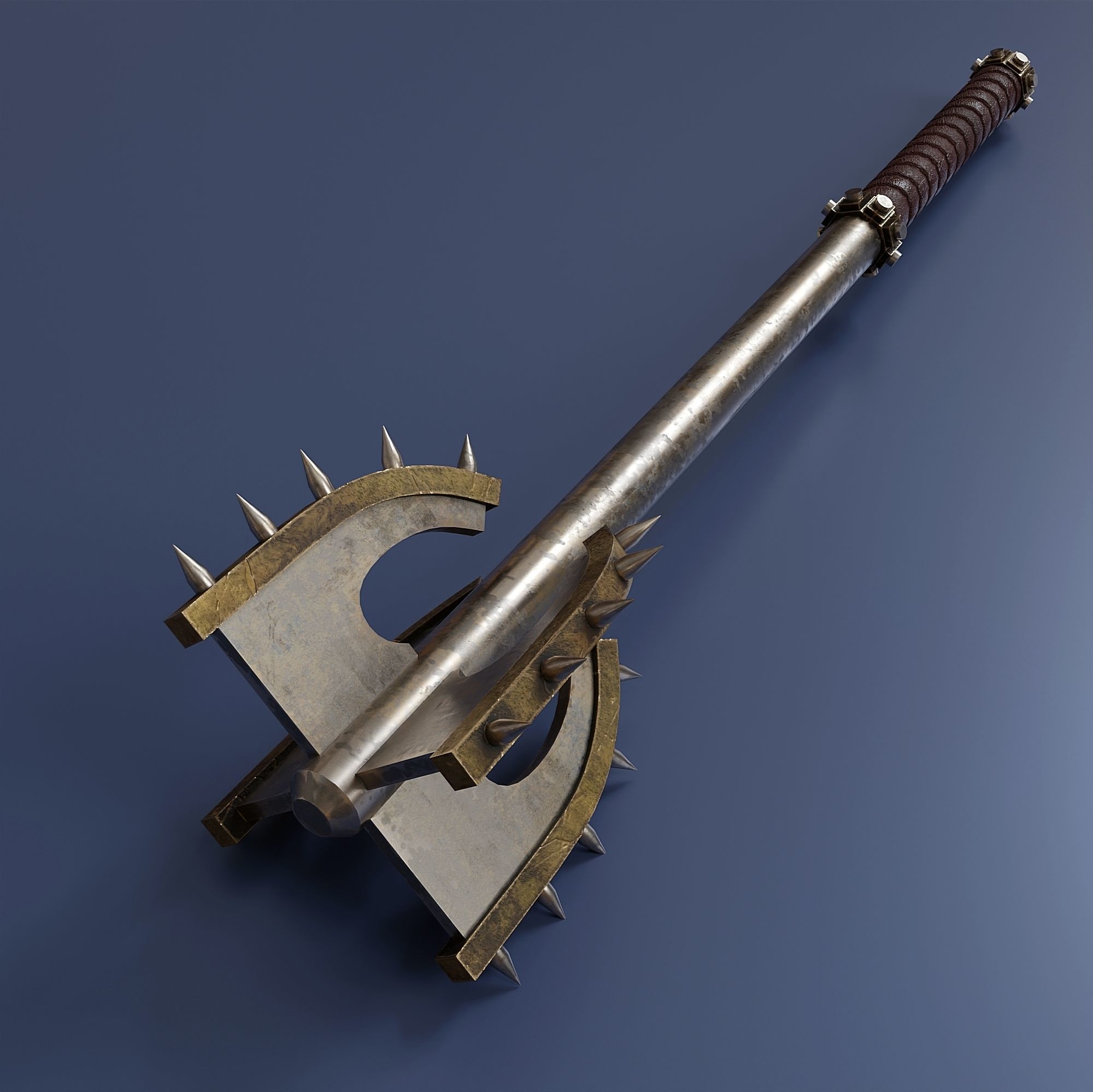 Set of five maces Low-poly 3D model_2