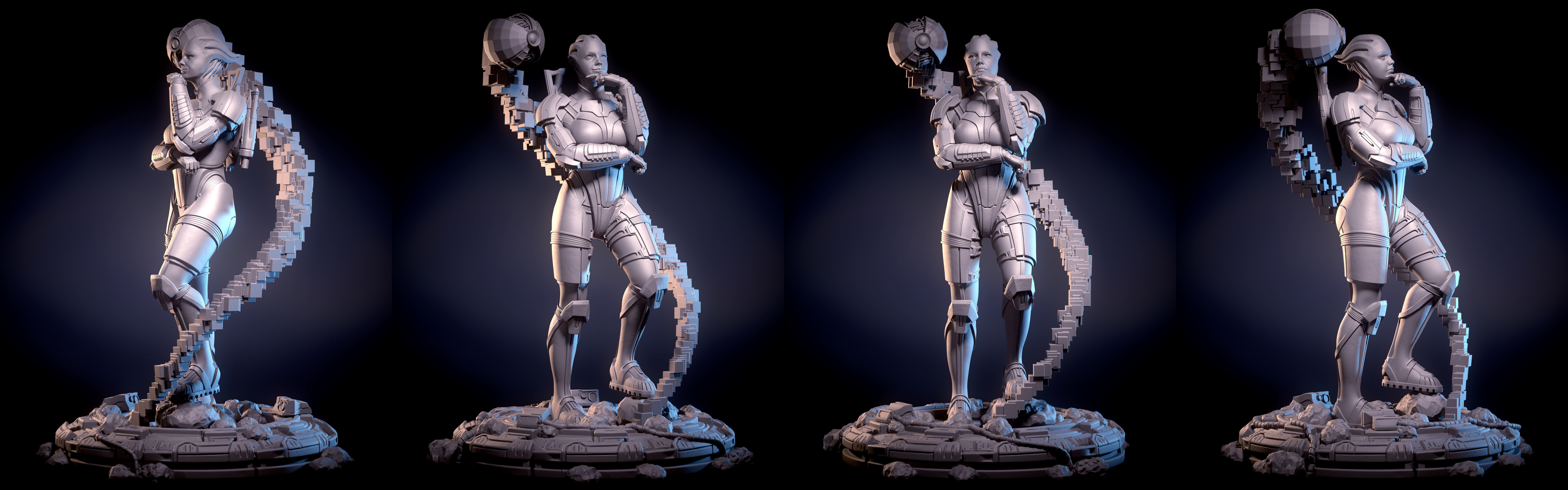 Mass Effect Fanart - Liara TSoni 3d print model Pose 2 3D print model_3