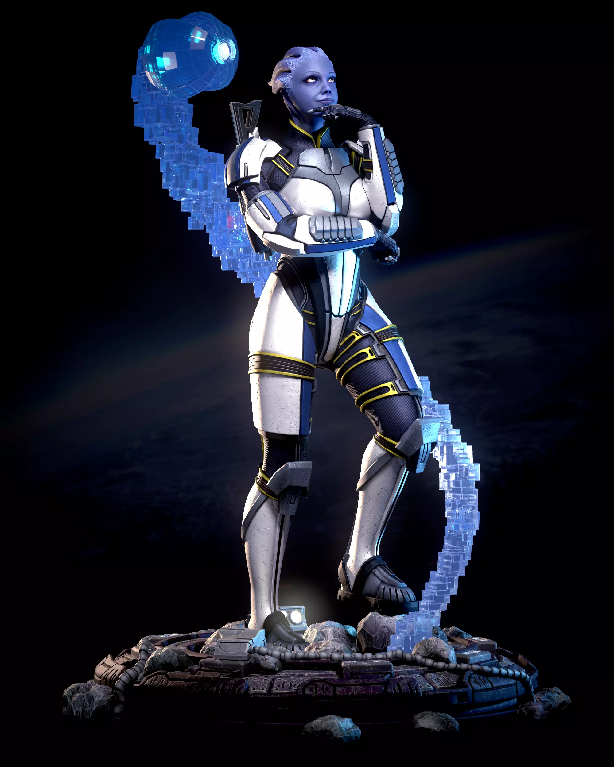 Mass Effect Fanart - Liara TSoni 3d print model Pose 2 3D print model_0