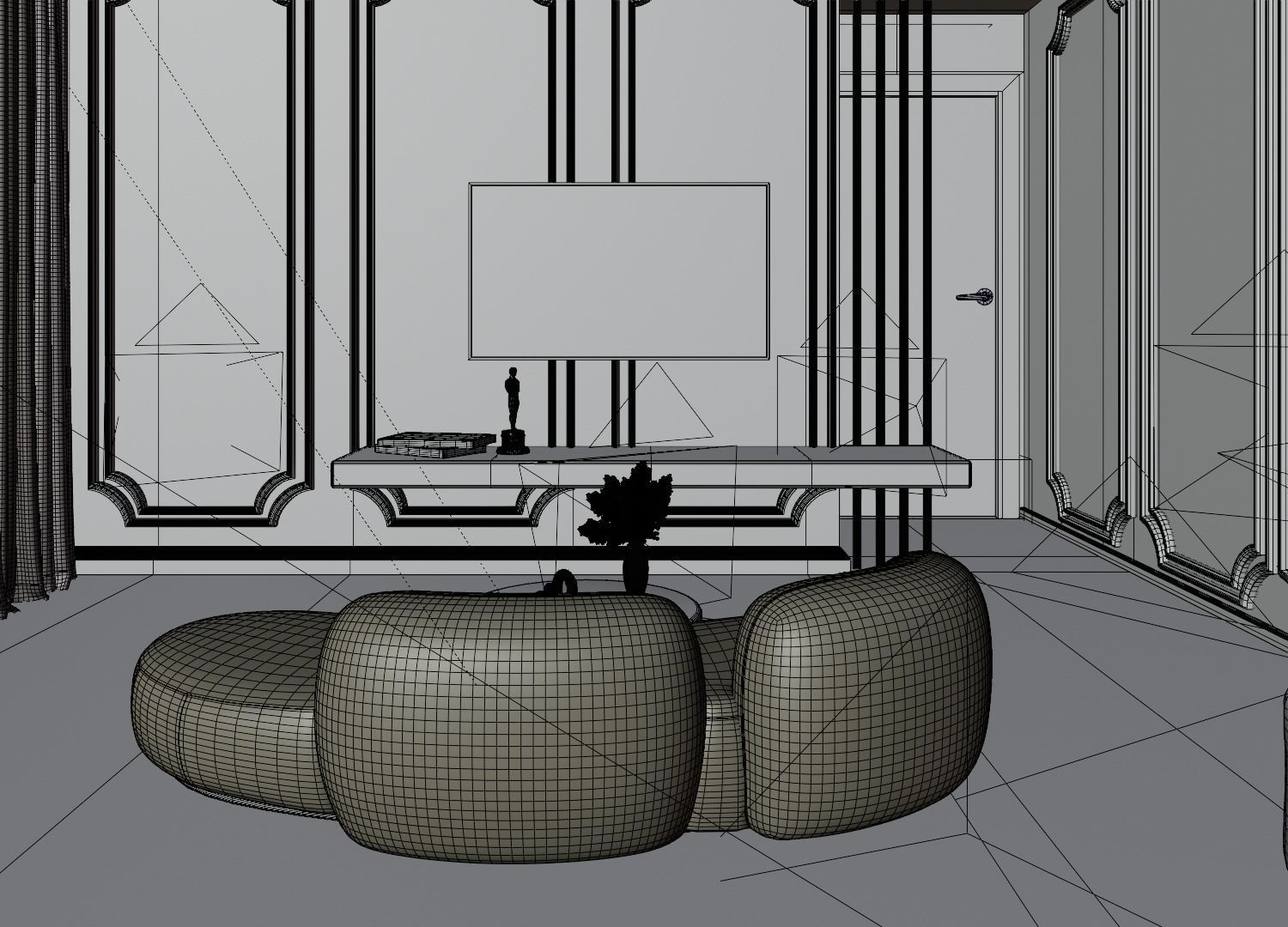 Photorealistic Interior Bedroom Scene In Native Blend File 3D model_19