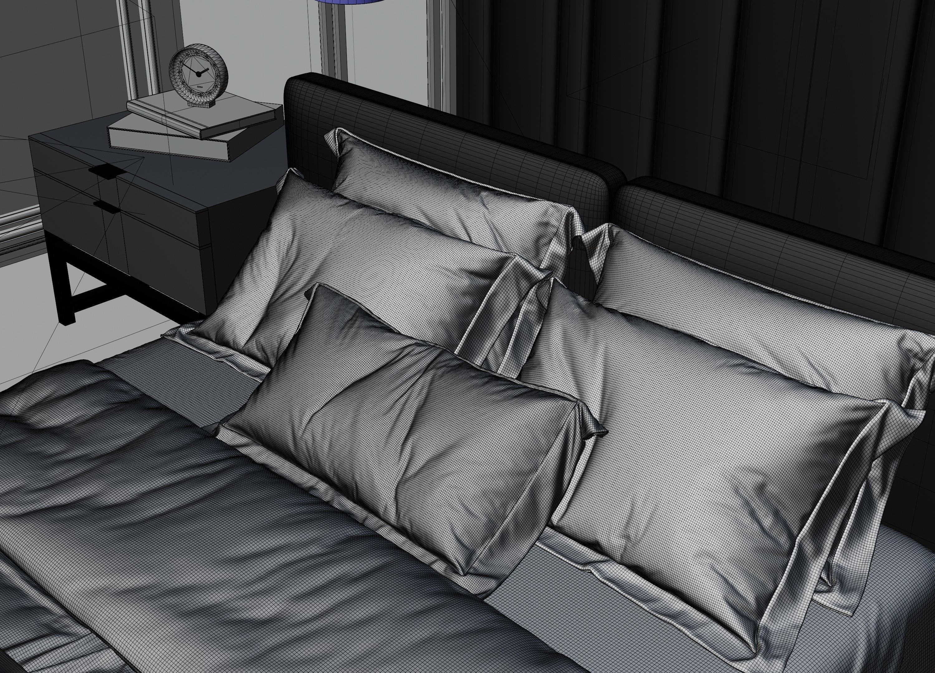 Photorealistic Interior Bedroom Scene In Native Blend File 3D model_31