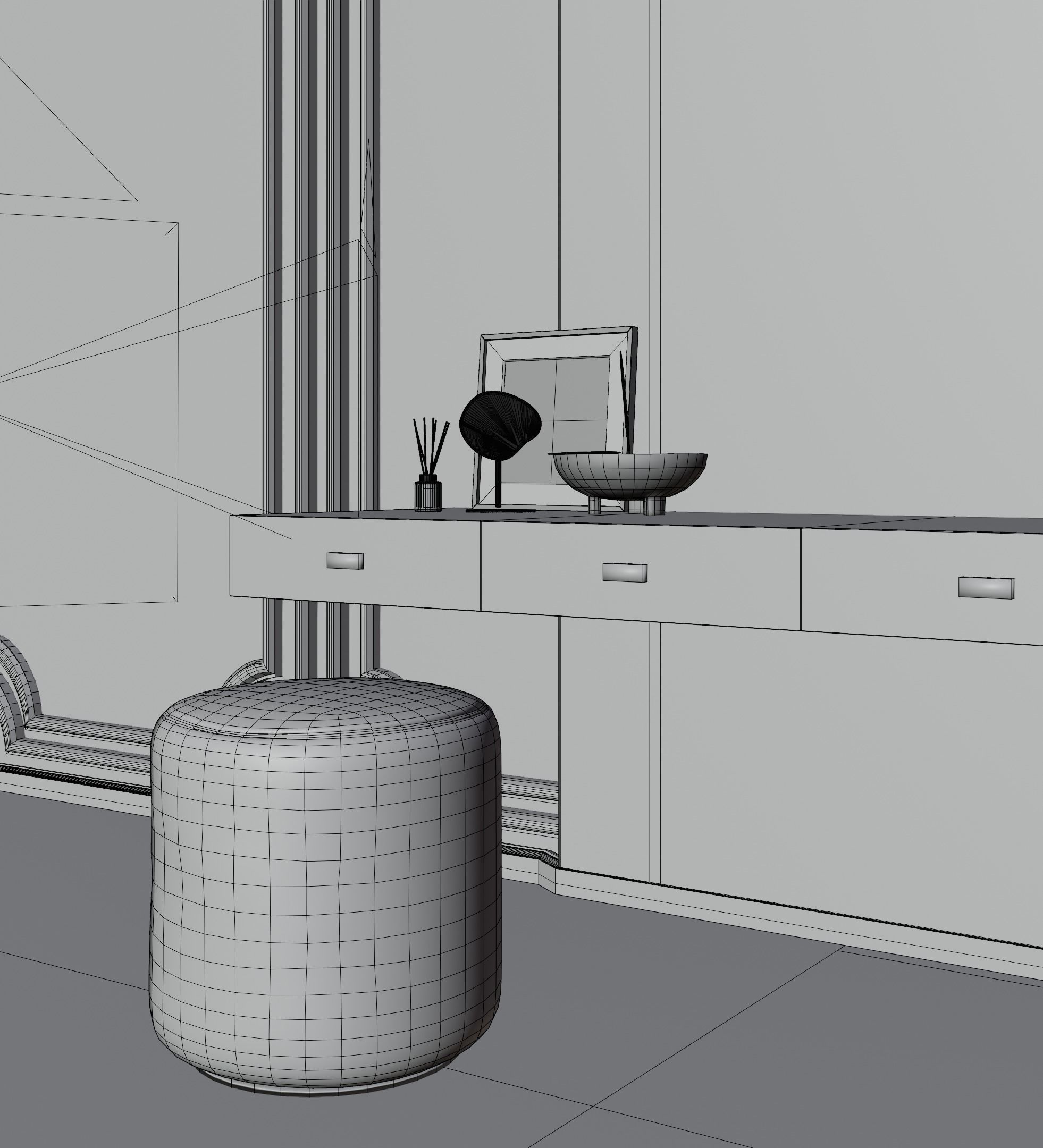 Photorealistic Interior Bedroom Scene In Native Blend File 3D model_25