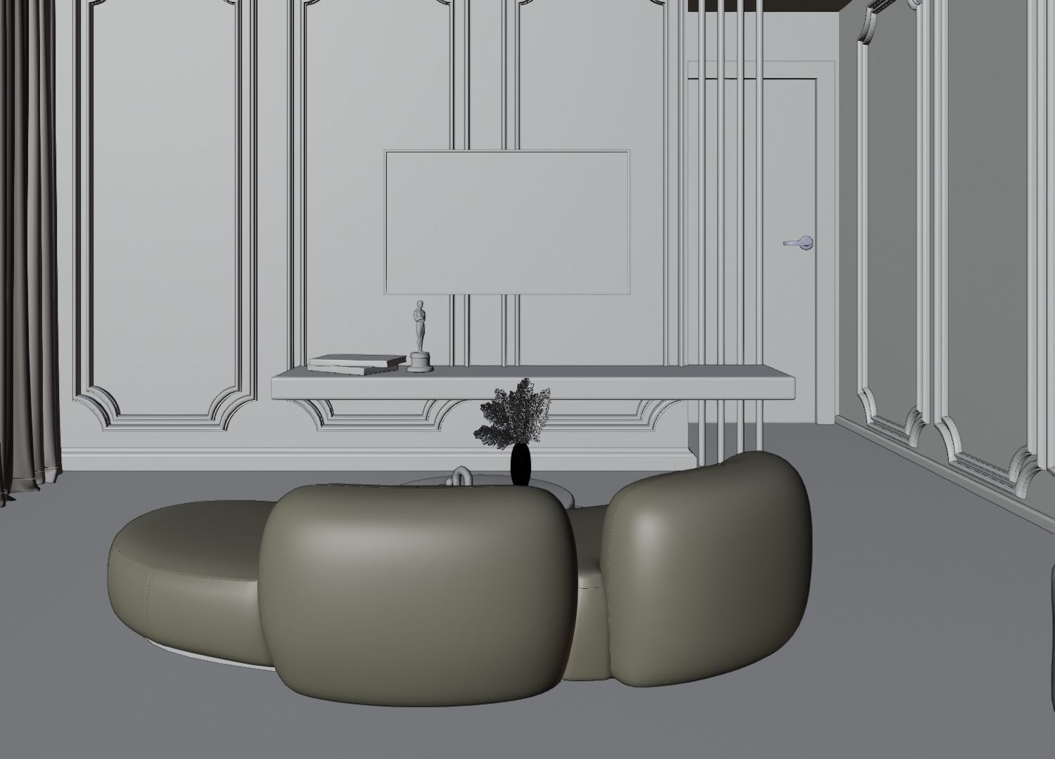 Photorealistic Interior Bedroom Scene In Native Blend File 3D model_20