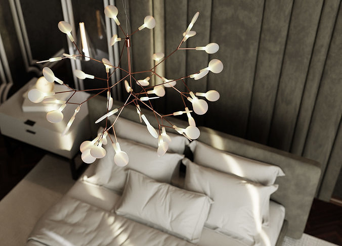 Photorealistic Interior Bedroom Scene In Native Blend File 3D model 6