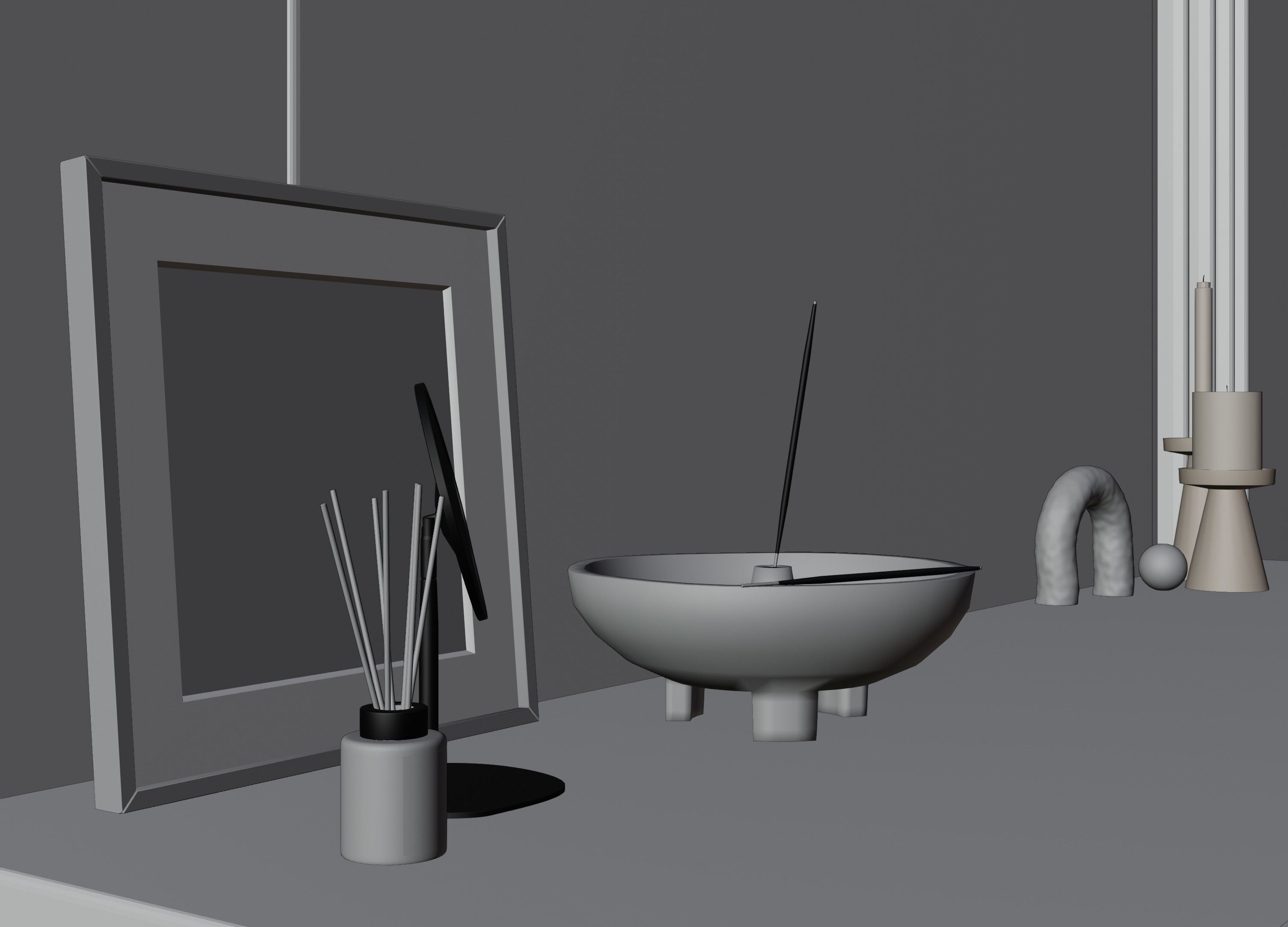 Photorealistic Interior Bedroom Scene In Native Blend File 3D model_28