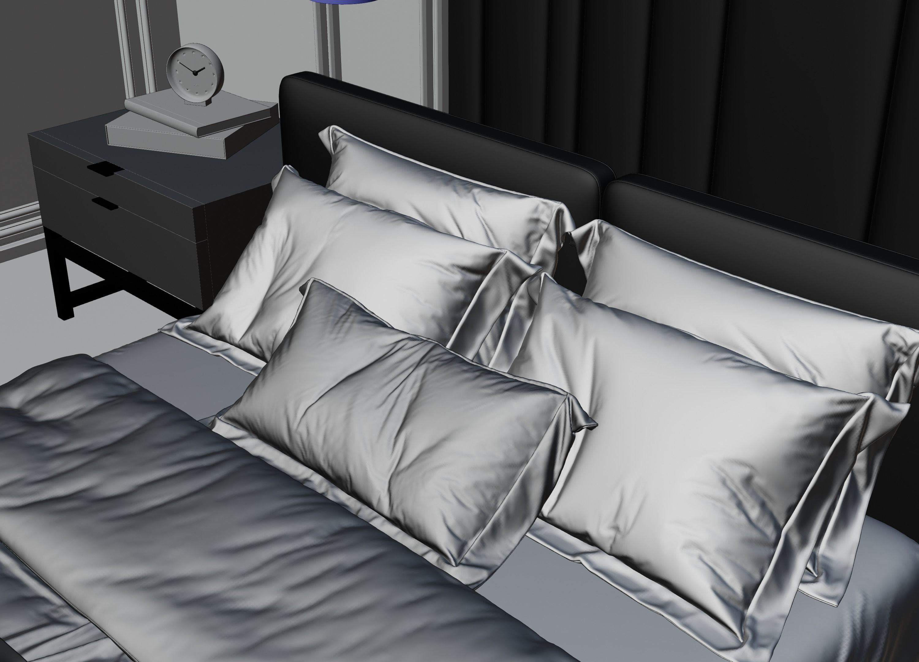 Photorealistic Interior Bedroom Scene In Native Blend File 3D model_32