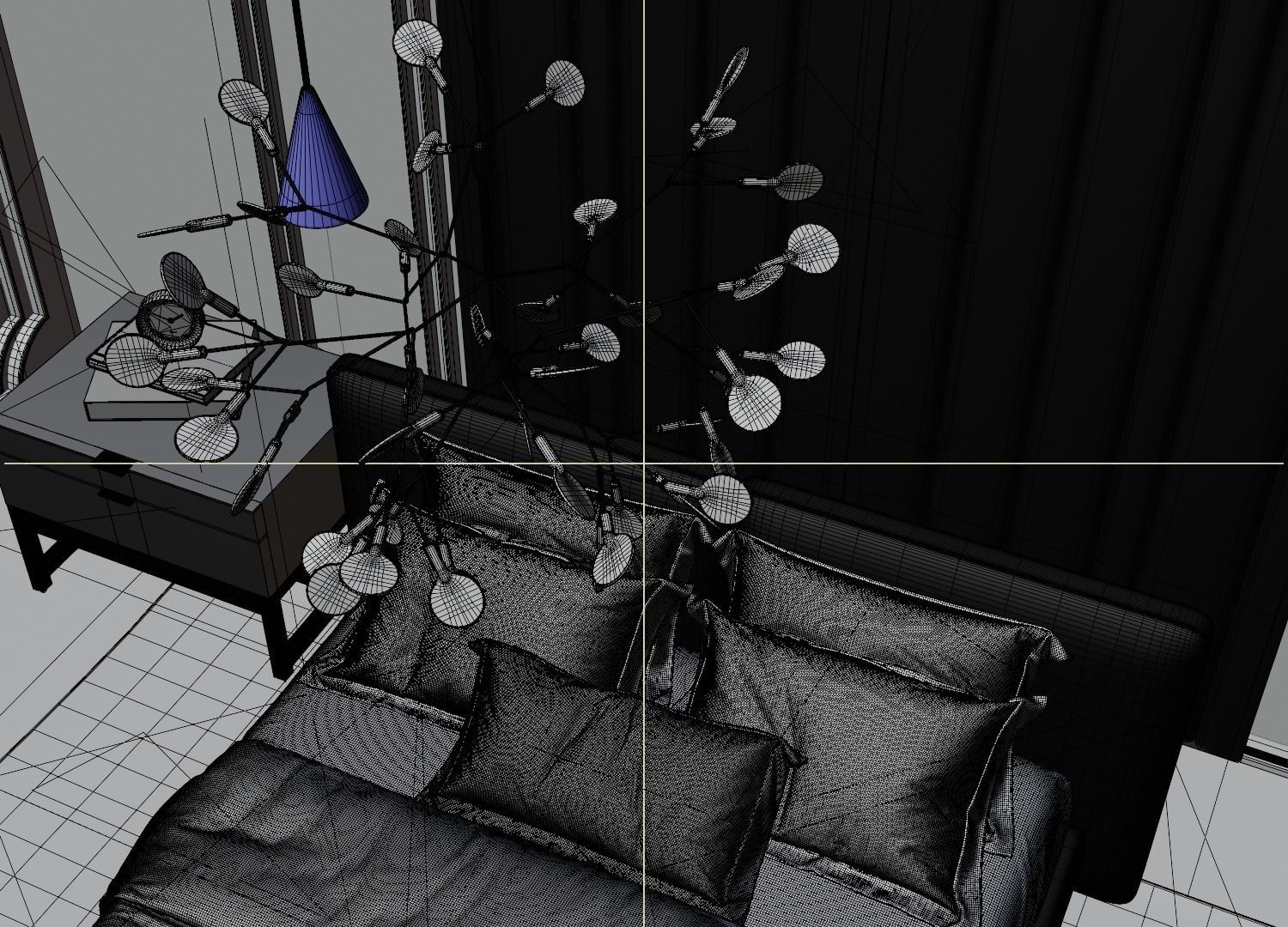 Photorealistic Interior Bedroom Scene In Native Blend File 3D model_21