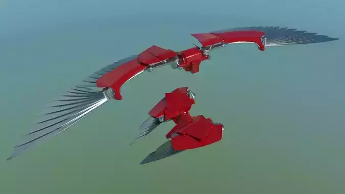 Animated Robot Wings 3D model
