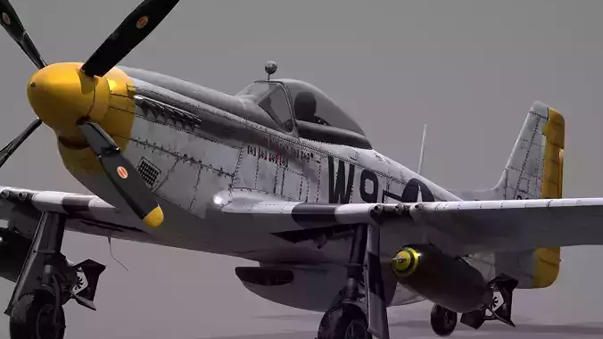 P51D Mustang aircraft 3D model