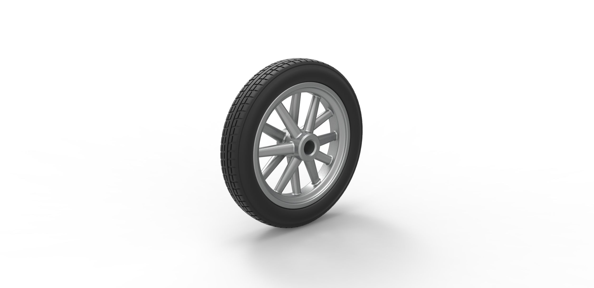 Front wheel of old school dragster Scale 1 to 25 3D print model_7