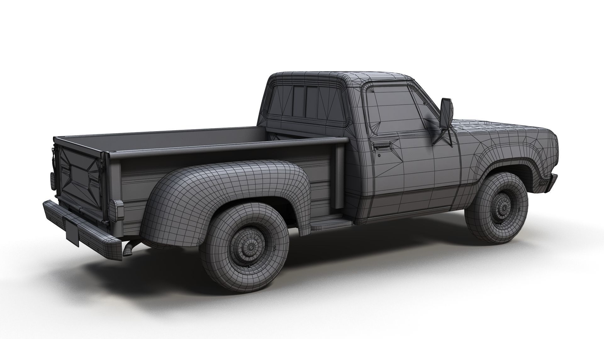 Dodge D100 utiline 1976 Low-poly 3D model_10