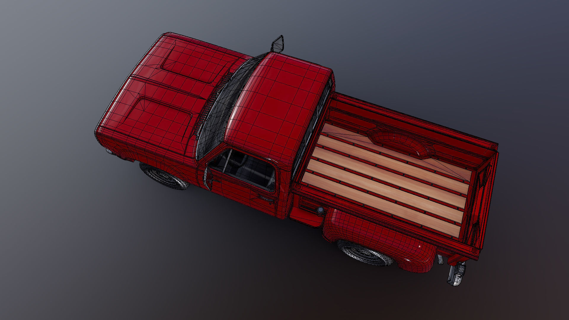 Dodge D100 utiline 1976 Low-poly 3D model_29