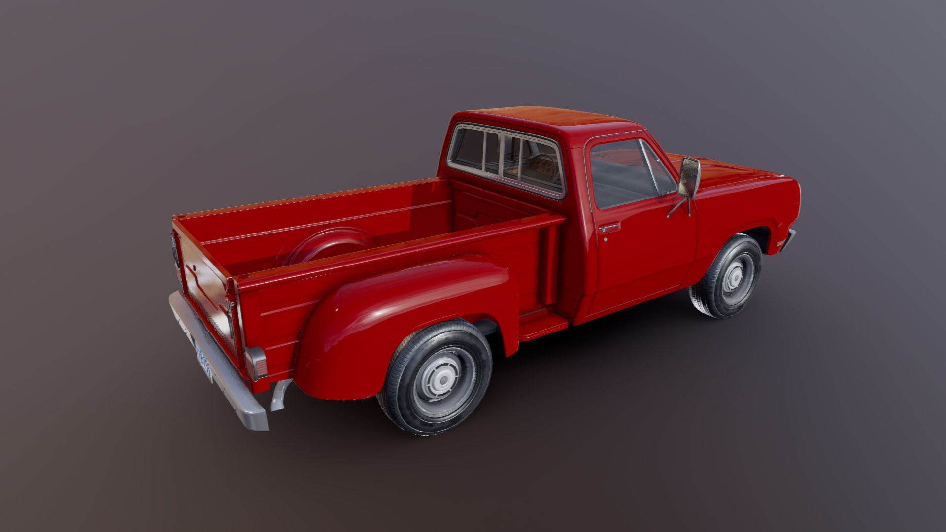 Dodge D100 utiline 1976 Low-poly 3D model_18