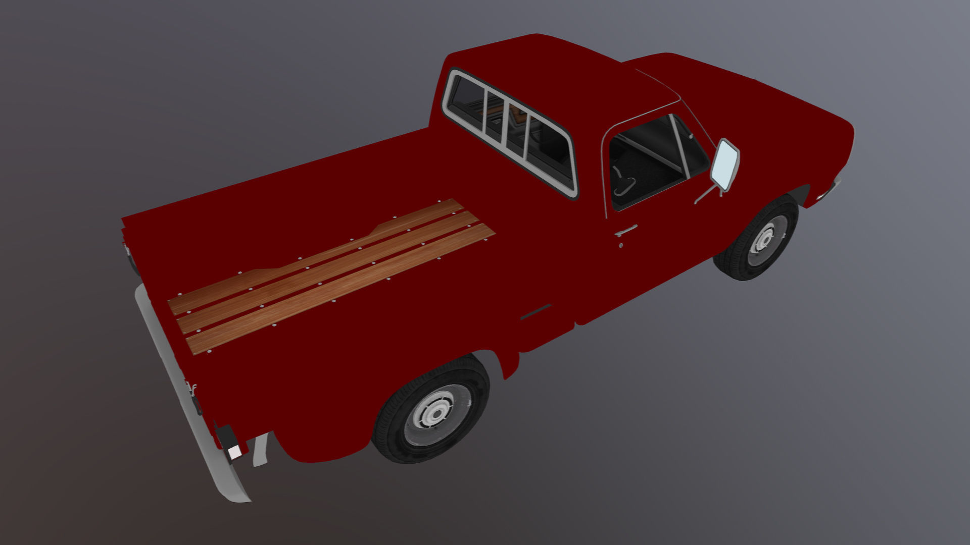 Dodge D100 utiline 1976 Low-poly 3D model_34