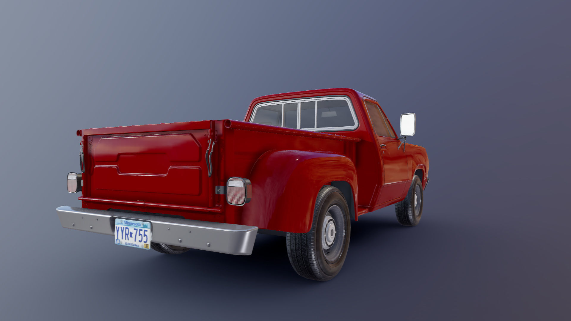 Dodge D100 utiline 1976 Low-poly 3D model_21