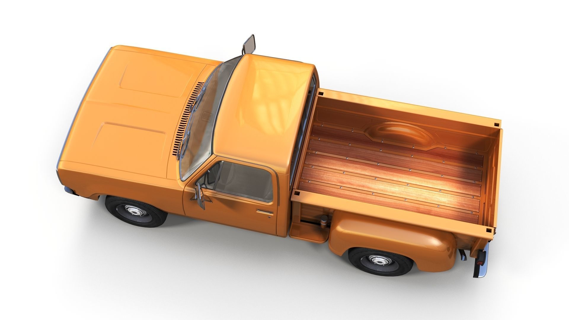 Dodge D100 utiline 1976 Low-poly 3D model_3