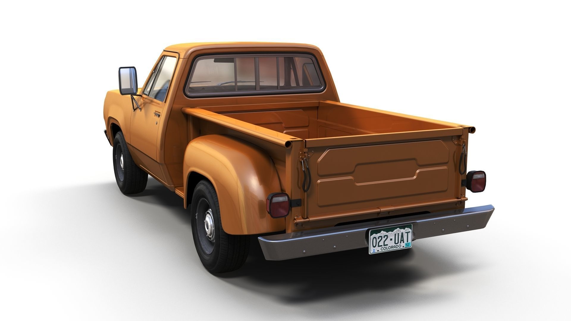 Dodge D100 utiline 1976 Low-poly 3D model_7