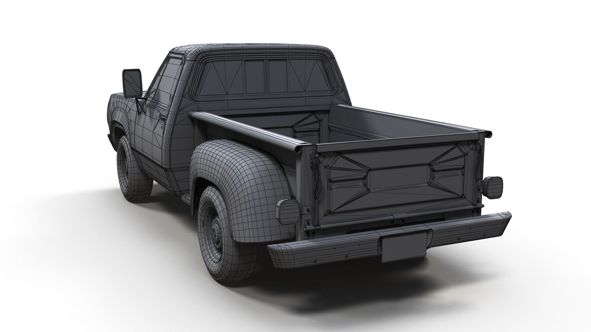 Dodge D100 utiline 1976 Low-poly 3D model_15