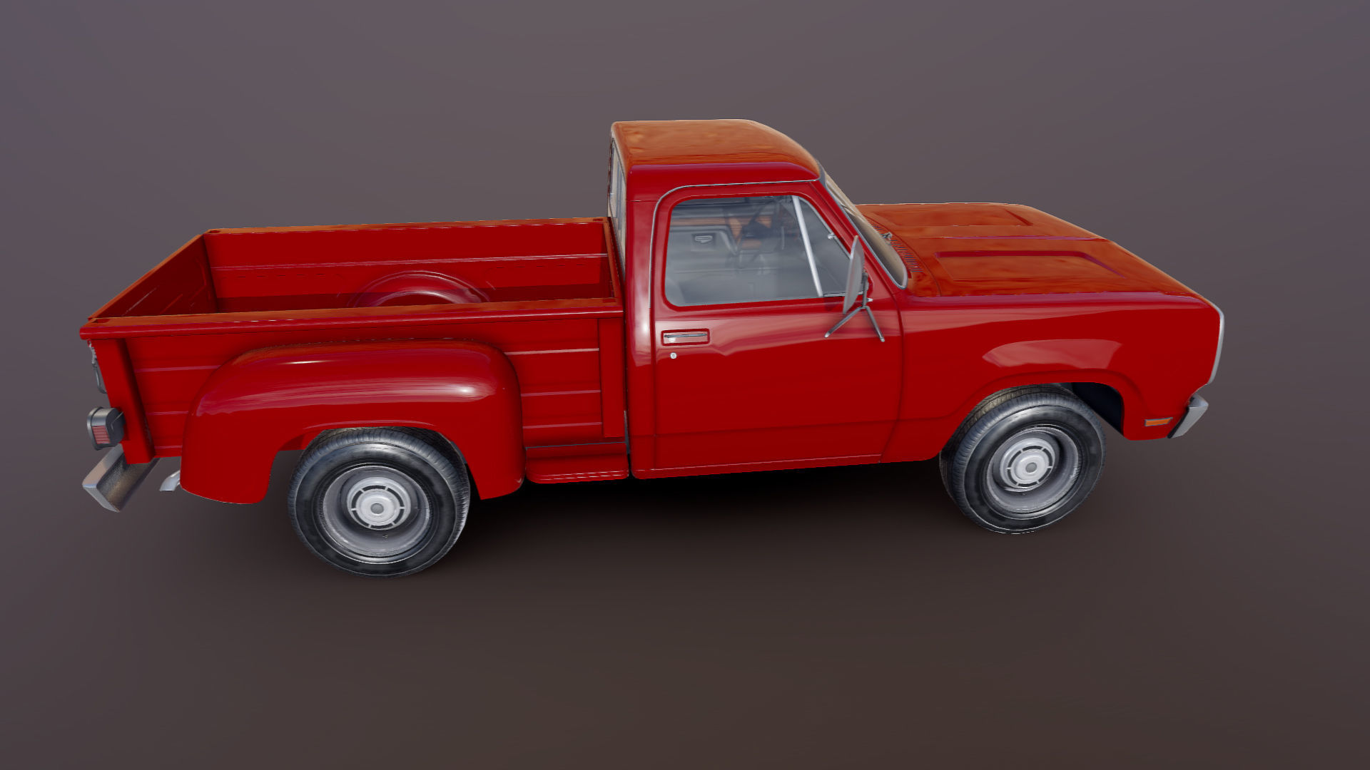 Dodge D100 utiline 1976 Low-poly 3D model_20