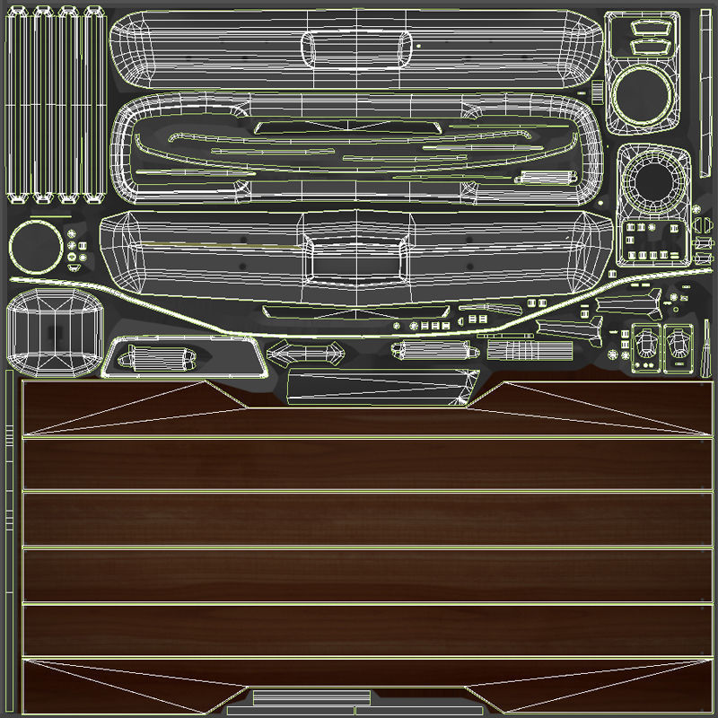 Dodge D100 utiline 1976 Low-poly 3D model_41