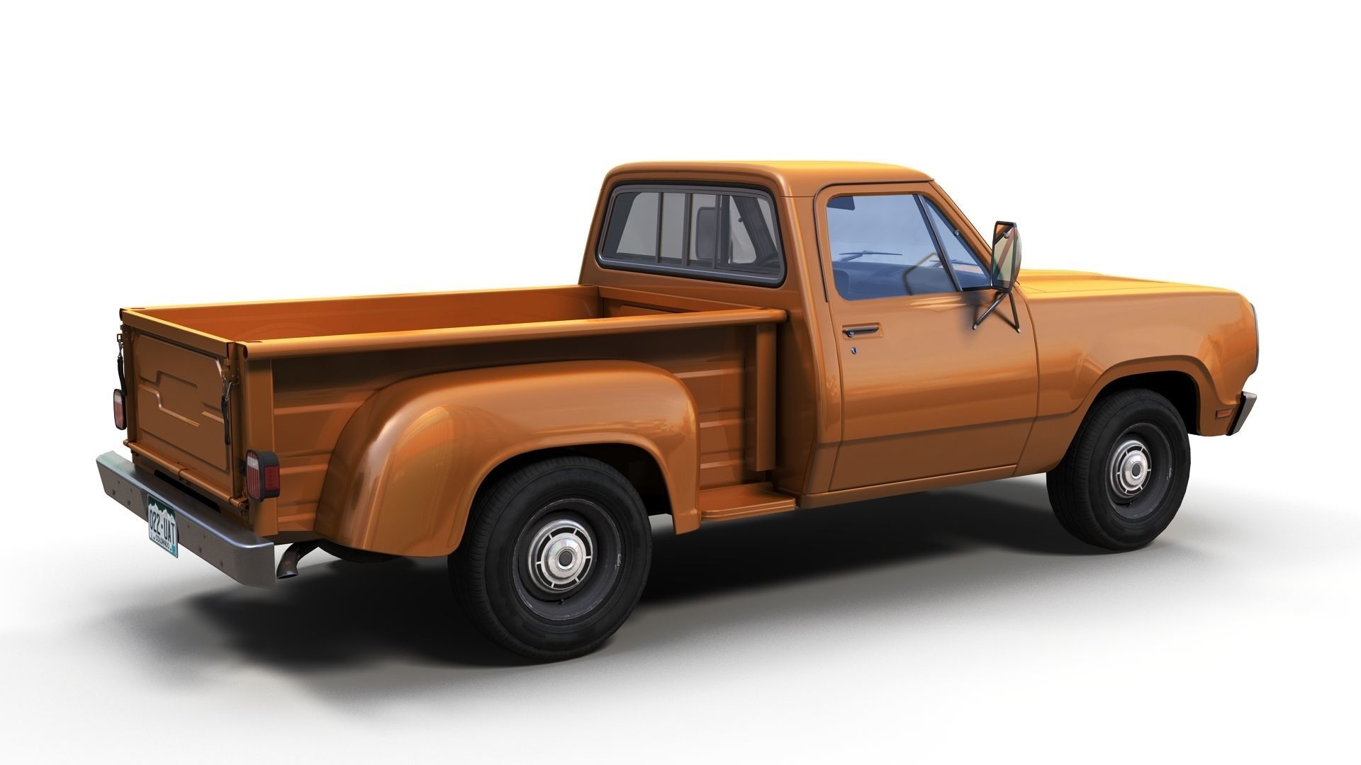 Dodge D100 utiline 1976 Low-poly 3D model_2