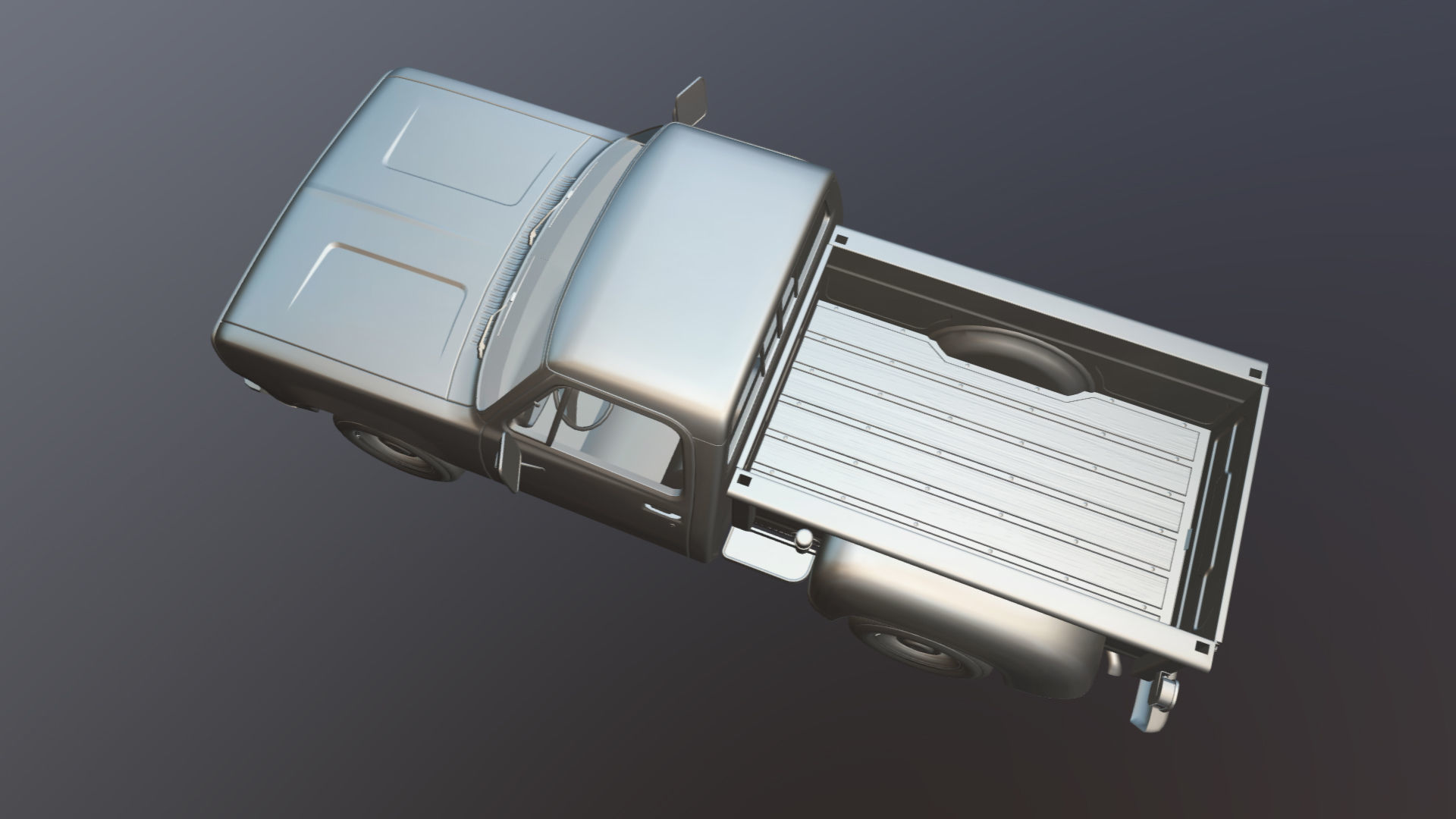 Dodge D100 utiline 1976 Low-poly 3D model_32