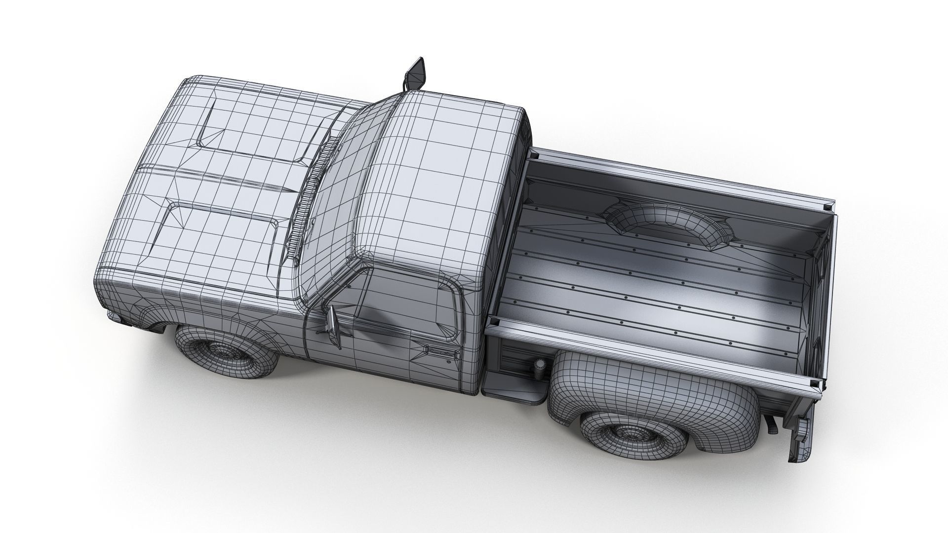 Dodge D100 utiline 1976 Low-poly 3D model_11