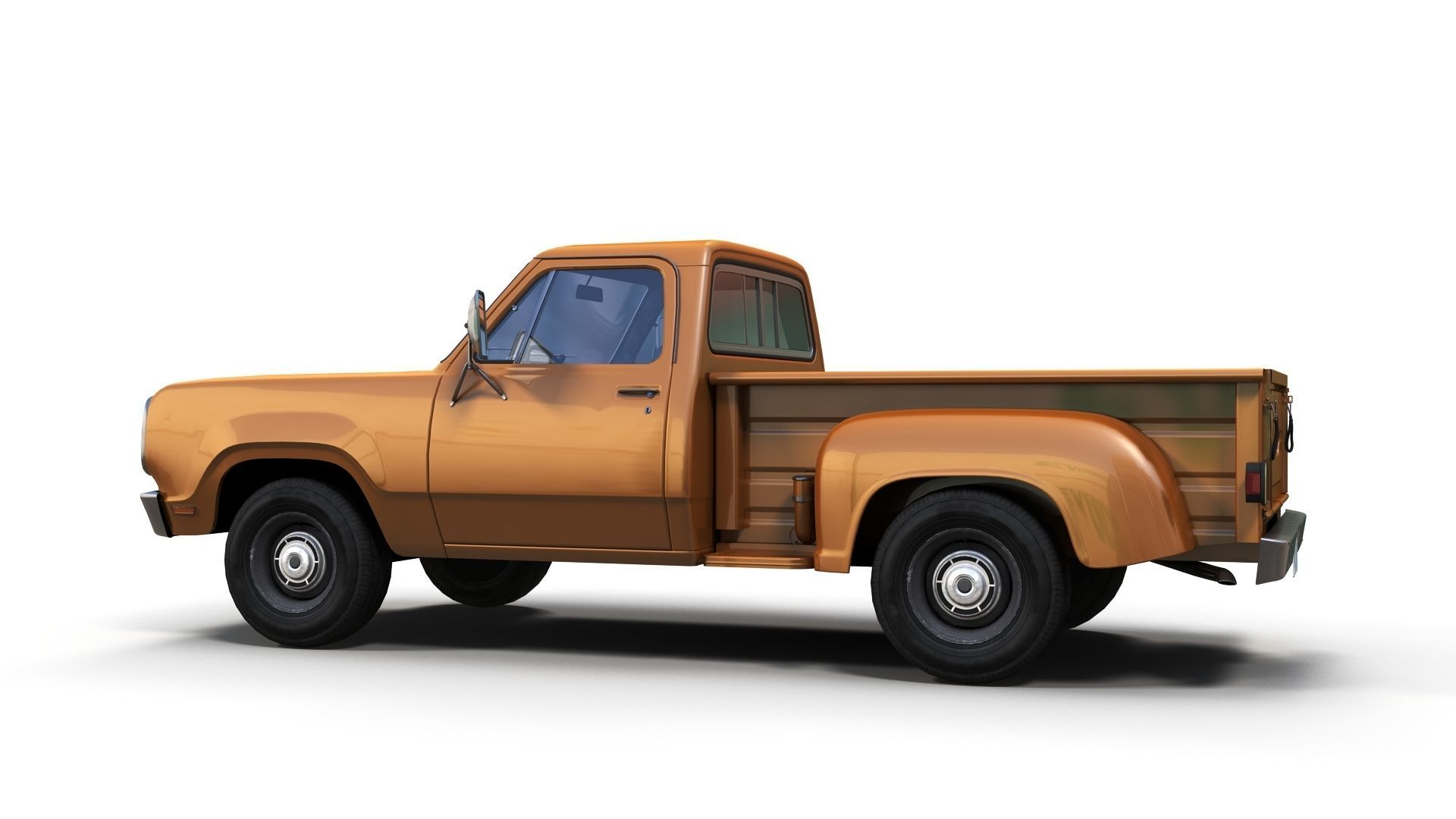 Dodge D100 utiline 1976 Low-poly 3D model_4