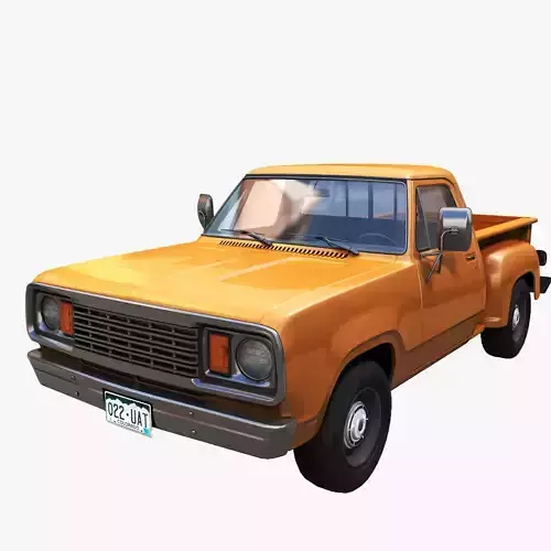 Dodge D100 utiline 1976 Low-poly 3D model