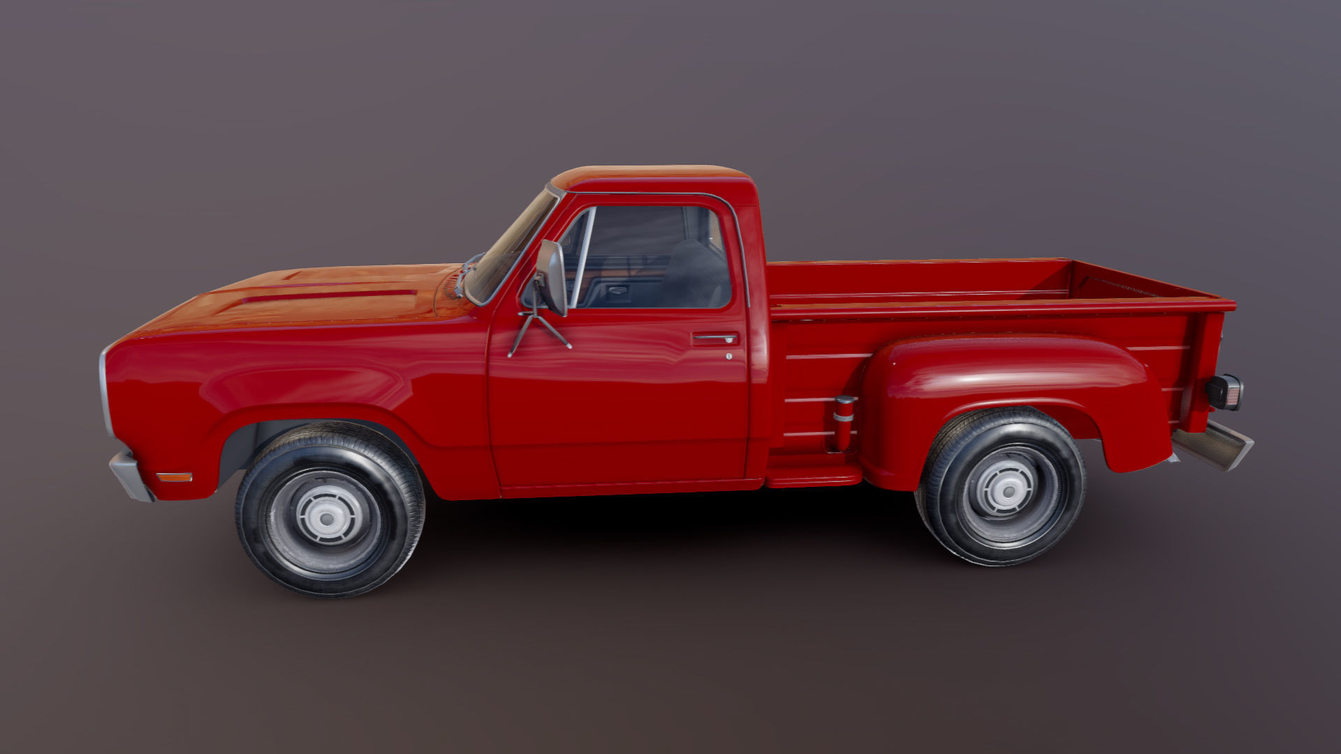 Dodge D100 utiline 1976 Low-poly 3D model_19