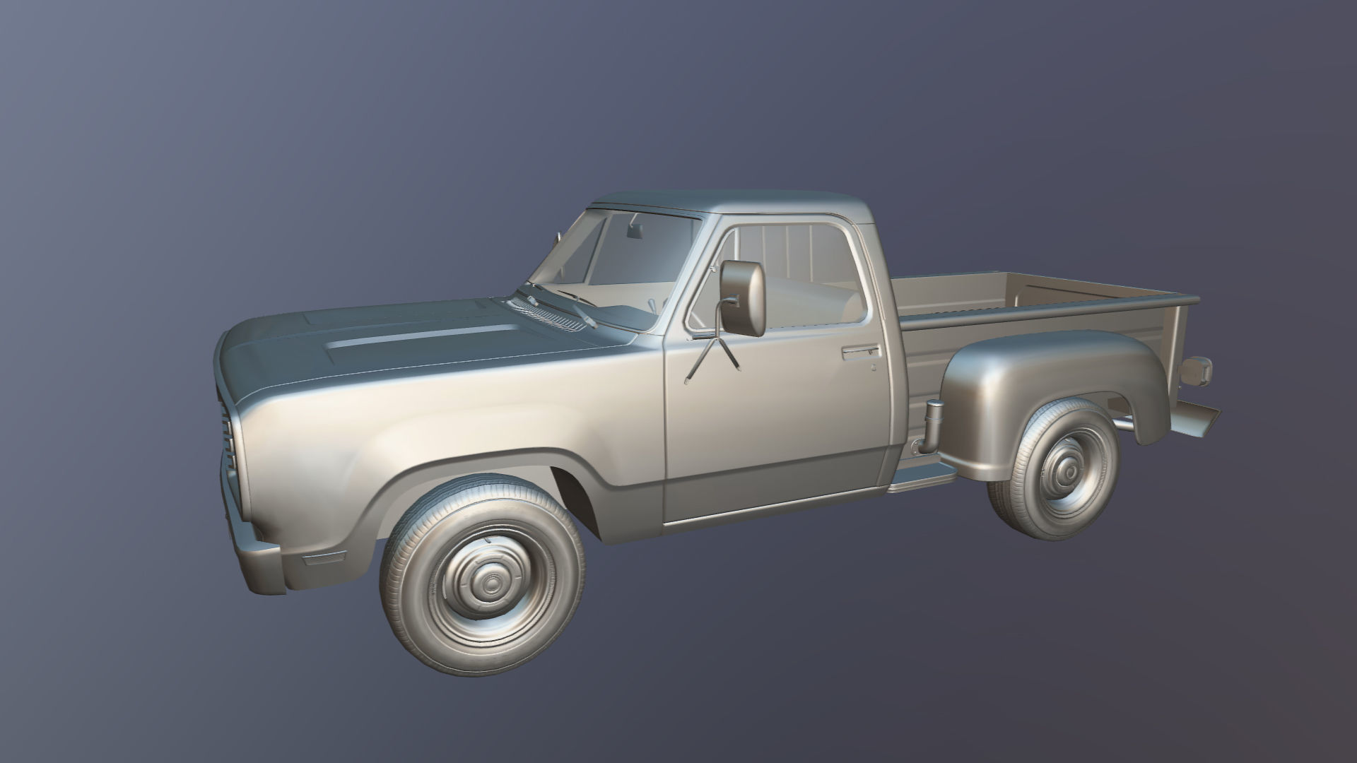 Dodge D100 utiline 1976 Low-poly 3D model_30
