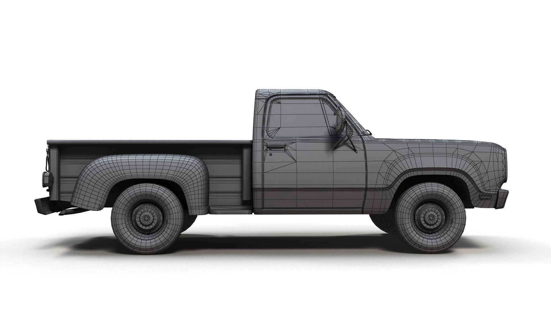 Dodge D100 utiline 1976 Low-poly 3D model_13