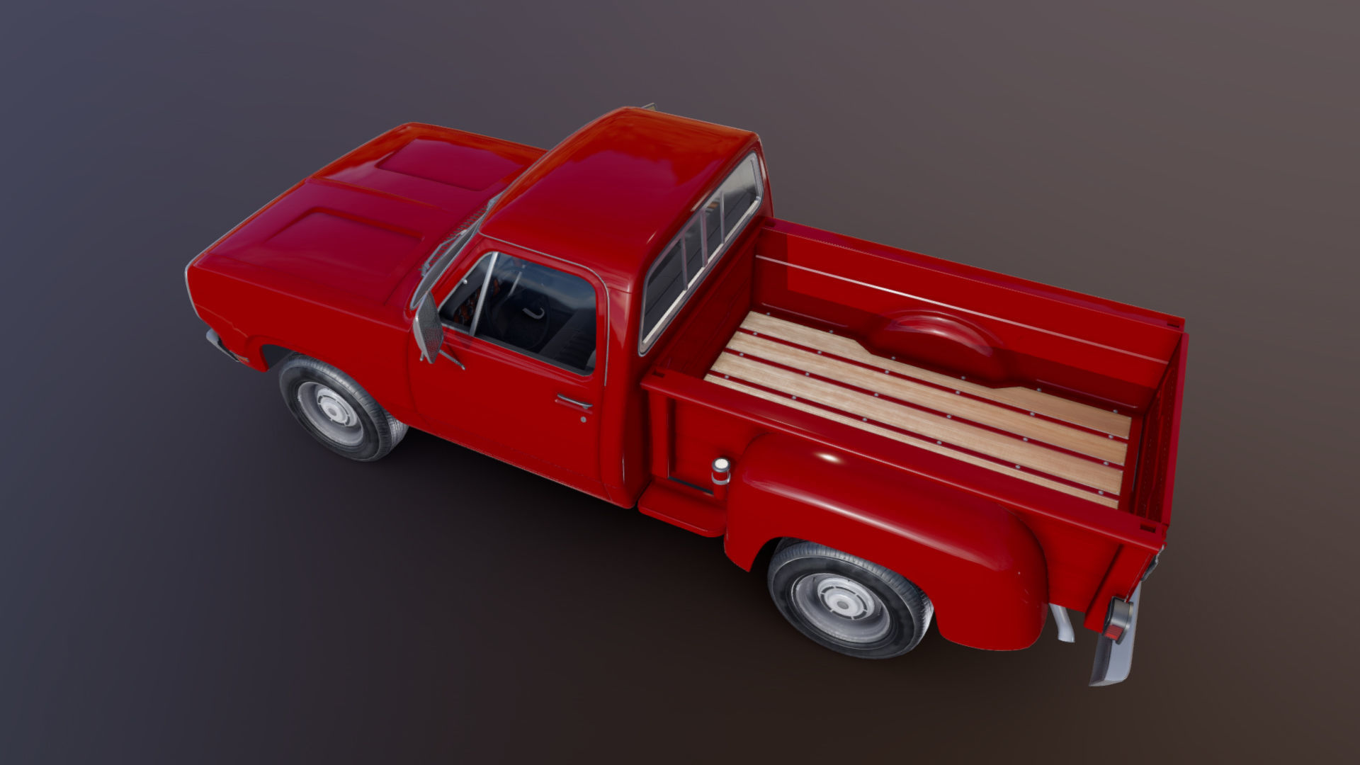 Dodge D100 utiline 1976 Low-poly 3D model_23