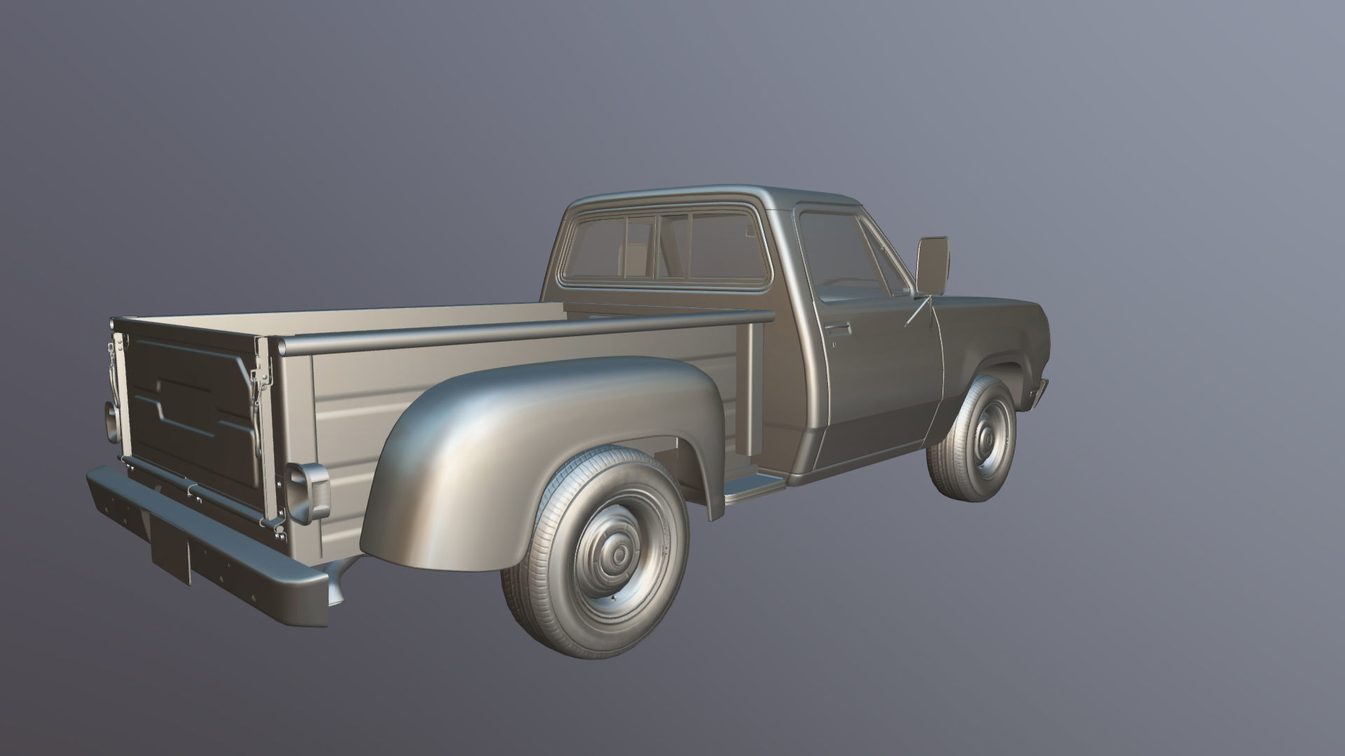 Dodge D100 utiline 1976 Low-poly 3D model_31