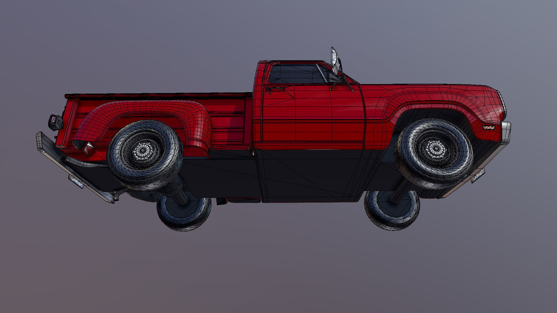 Dodge D100 utiline 1976 Low-poly 3D model_28