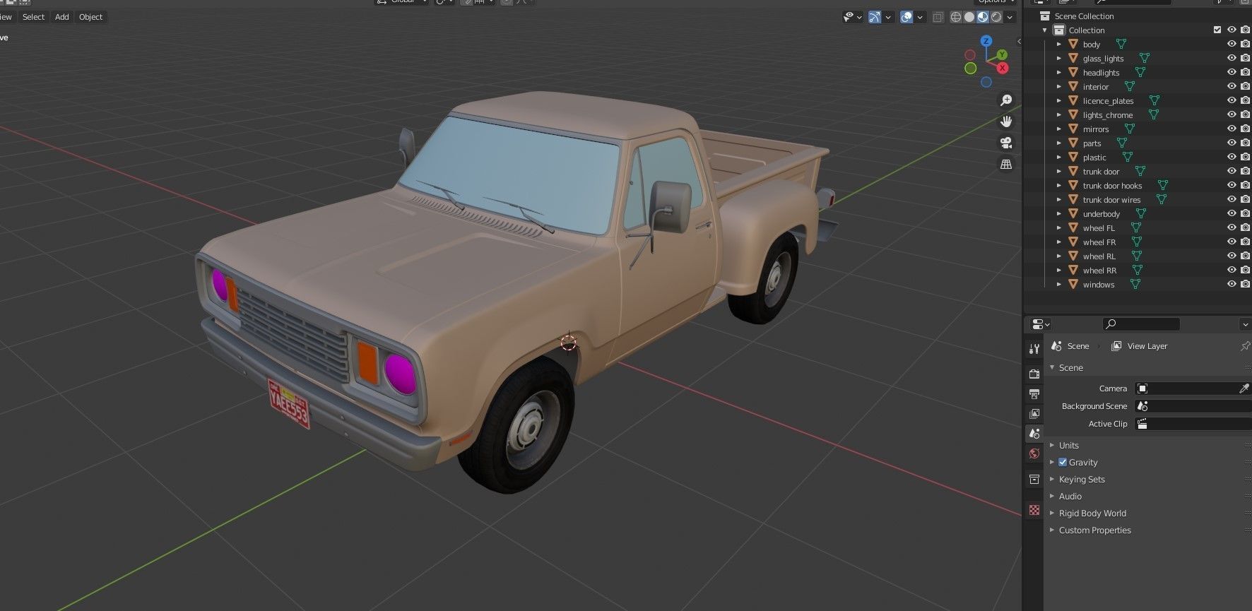 Dodge D100 utiline 1976 Low-poly 3D model_42