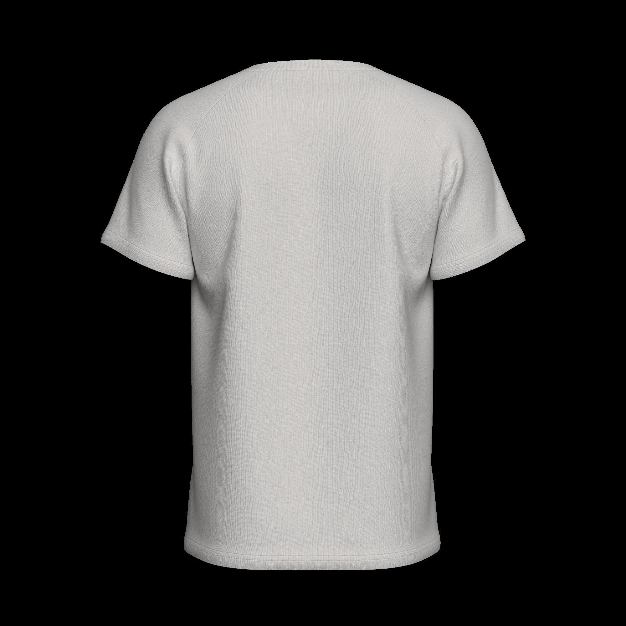 Raglan Sleeve Round Neck Tee Design 3D model_10
