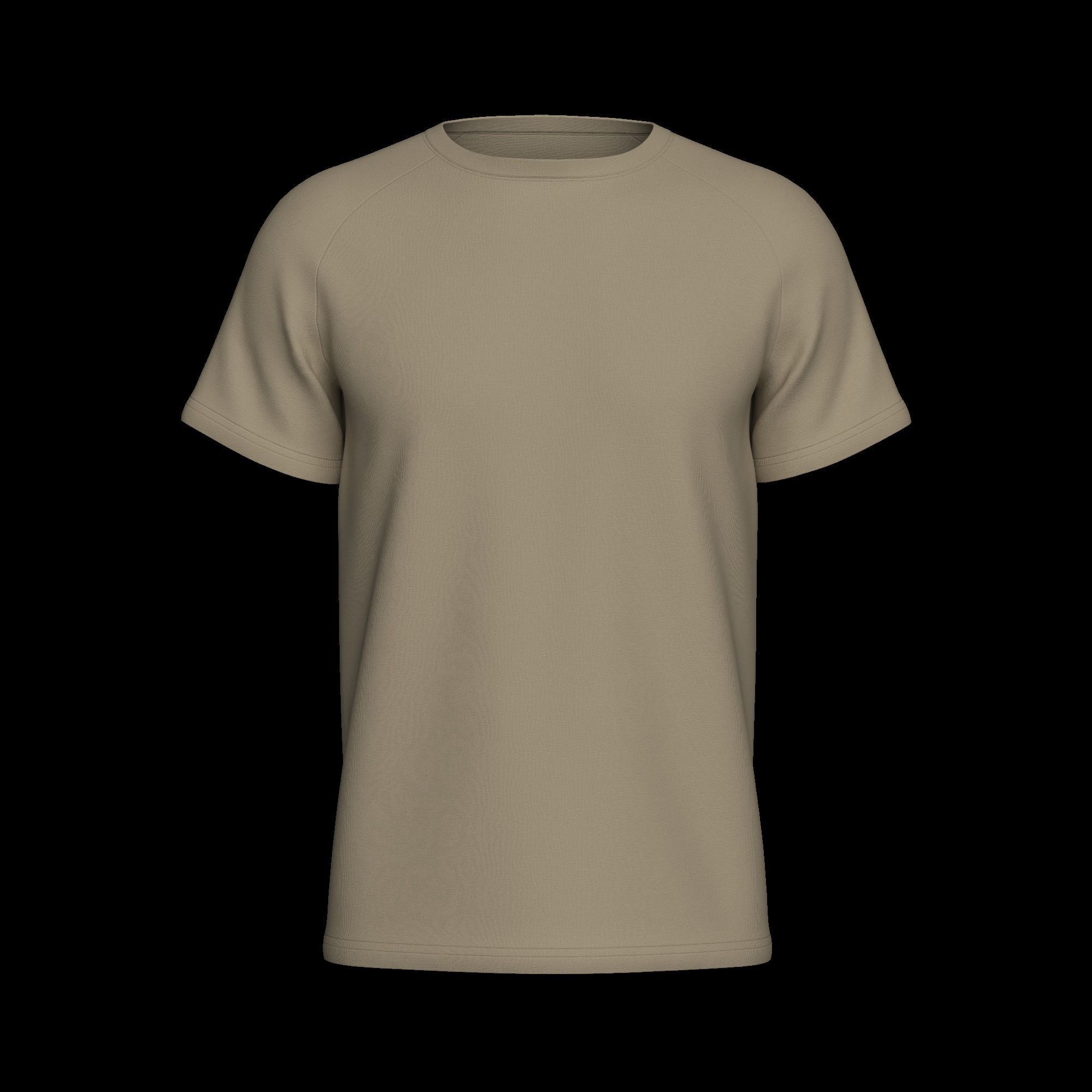 Raglan Sleeve Round Neck Tee Design 3D model_14
