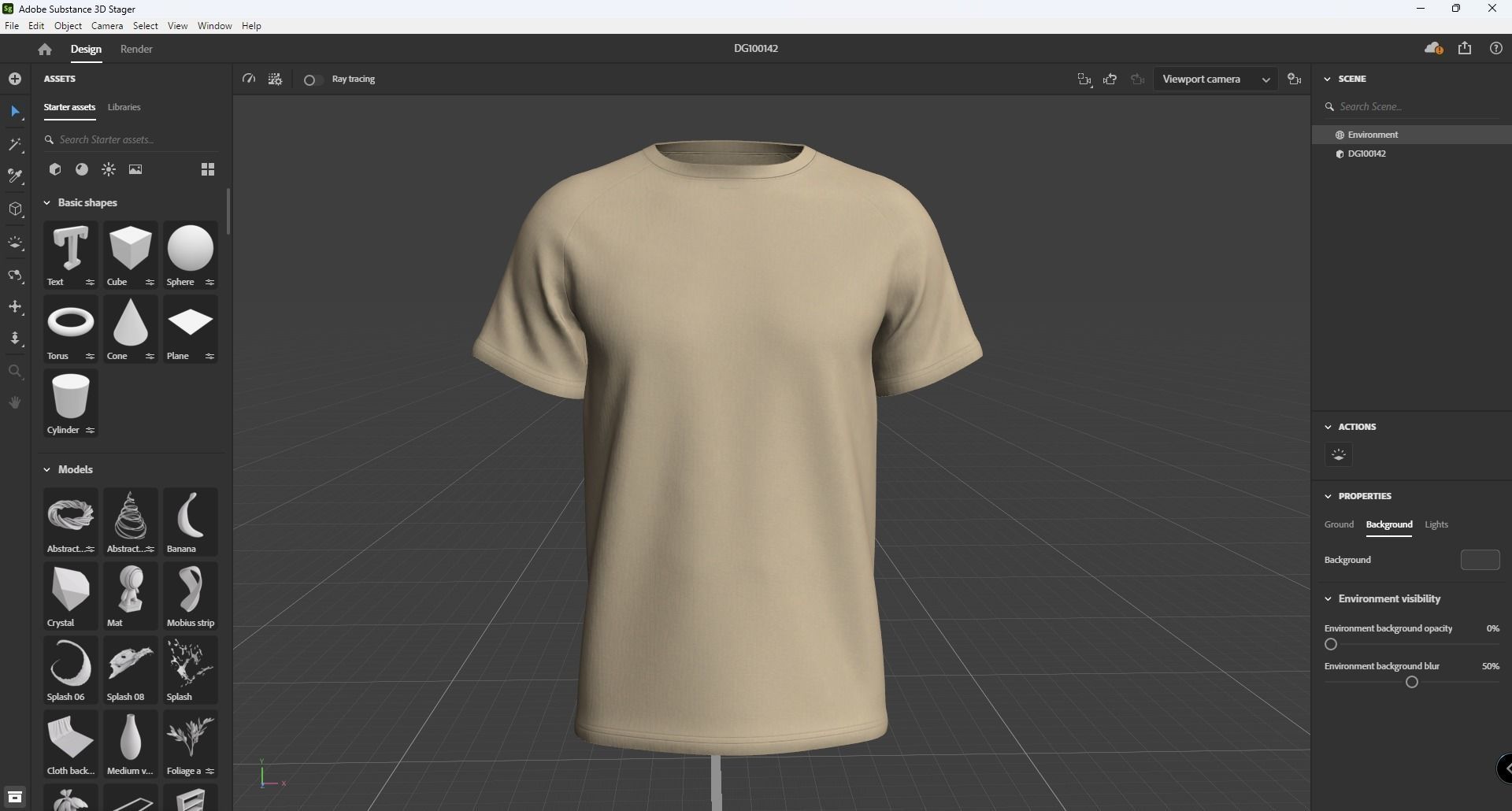 Raglan Sleeve Round Neck Tee Design 3D model_19