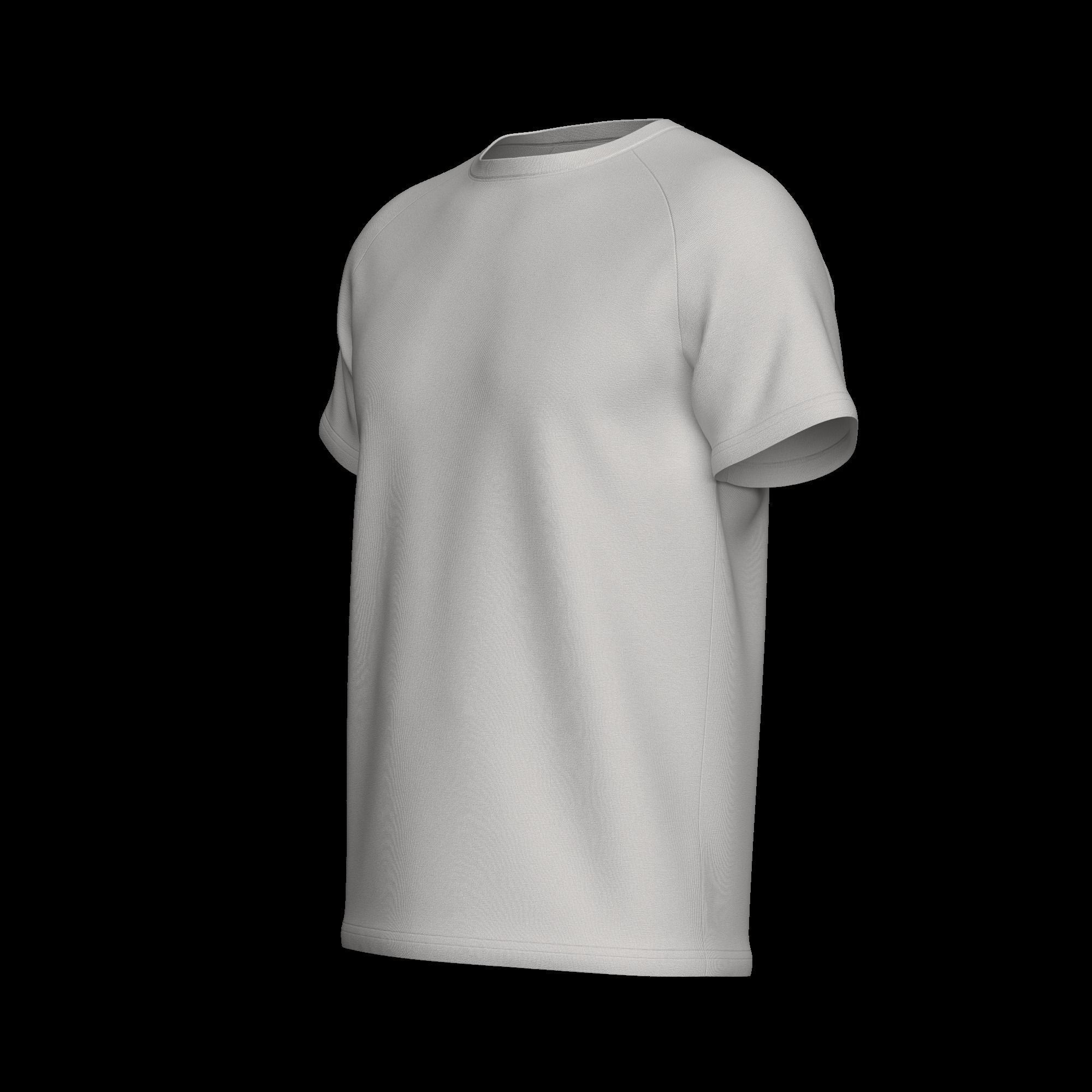 Raglan Sleeve Round Neck Tee Design 3D model_8