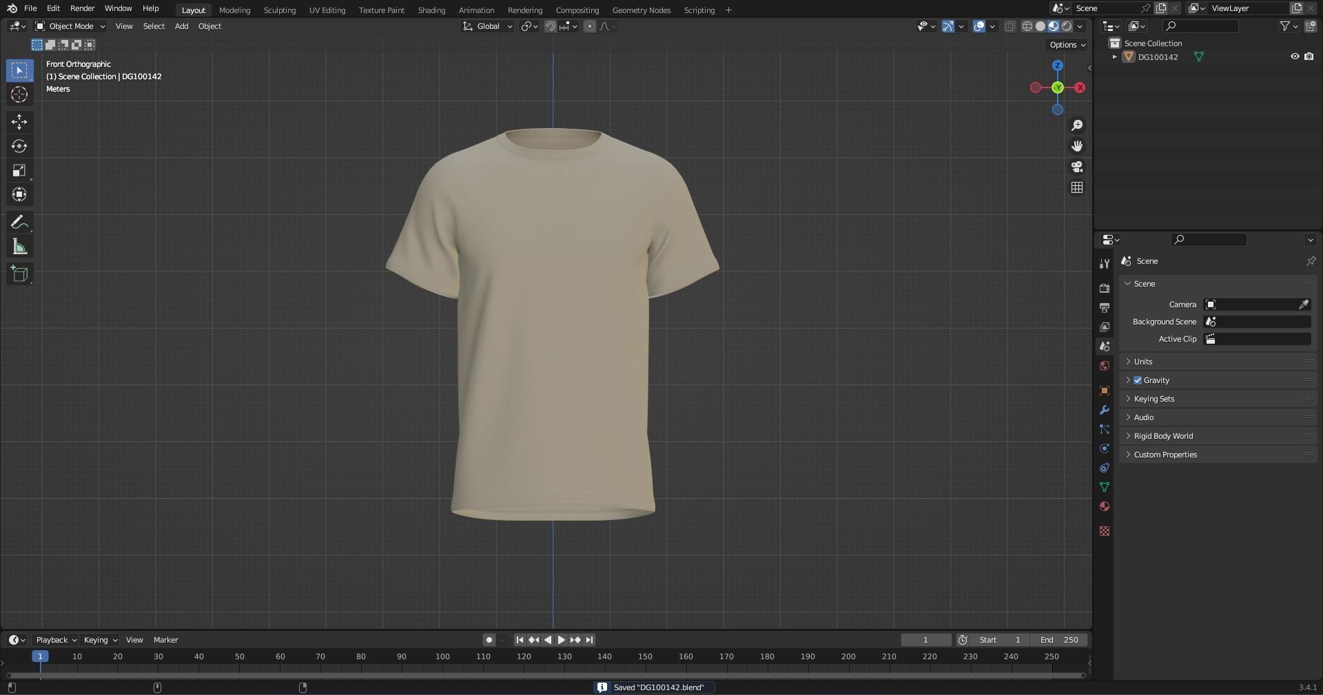 Raglan Sleeve Round Neck Tee Design 3D model_16