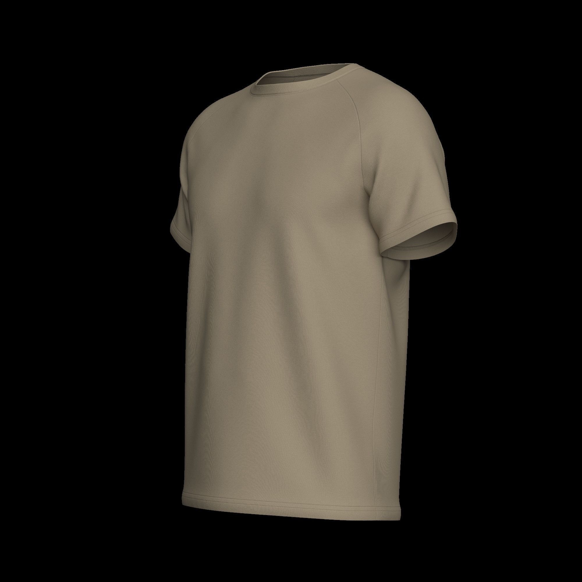 Raglan Sleeve Round Neck Tee Design 3D model_9